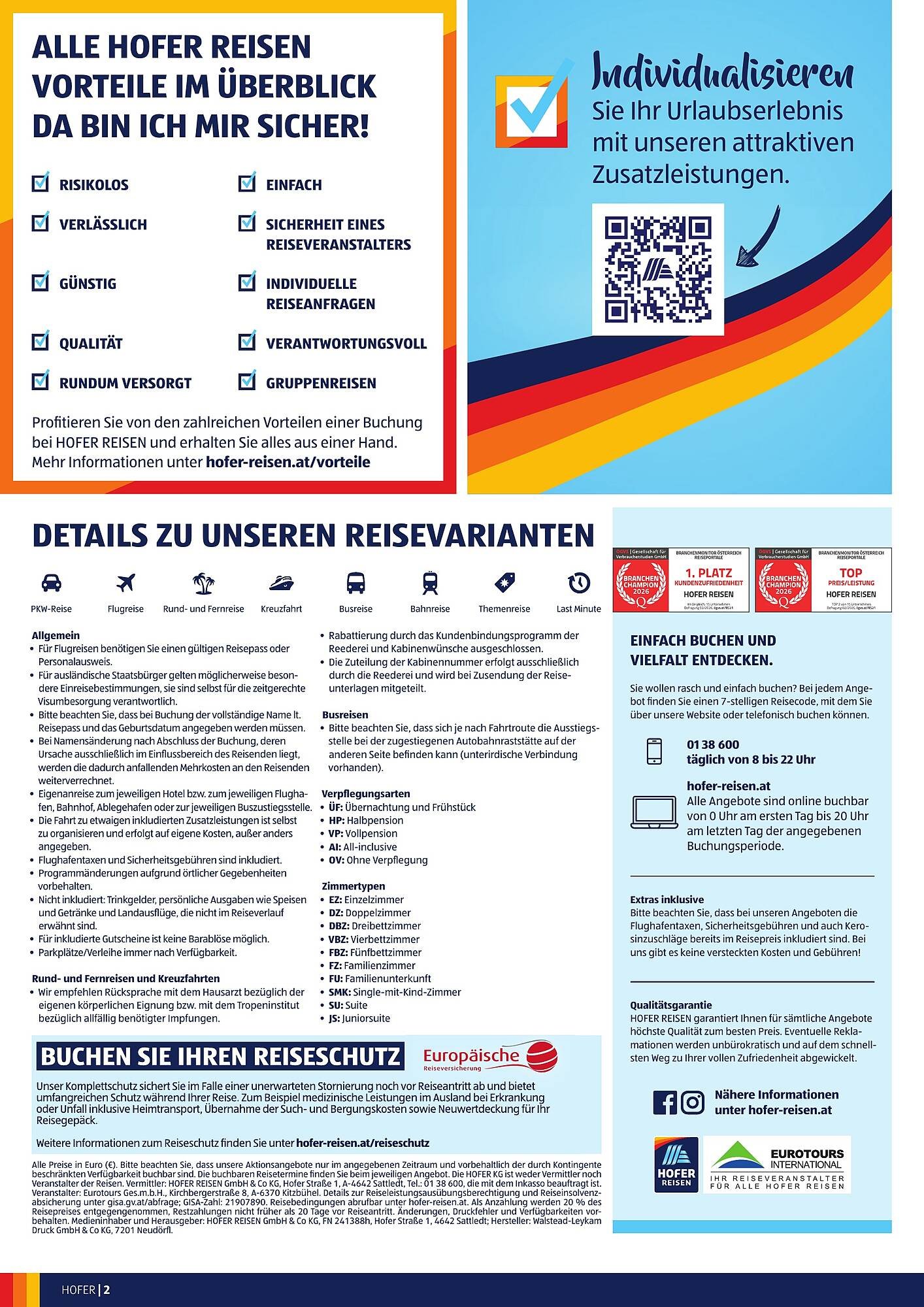 Hofer Reisen Flugblatt