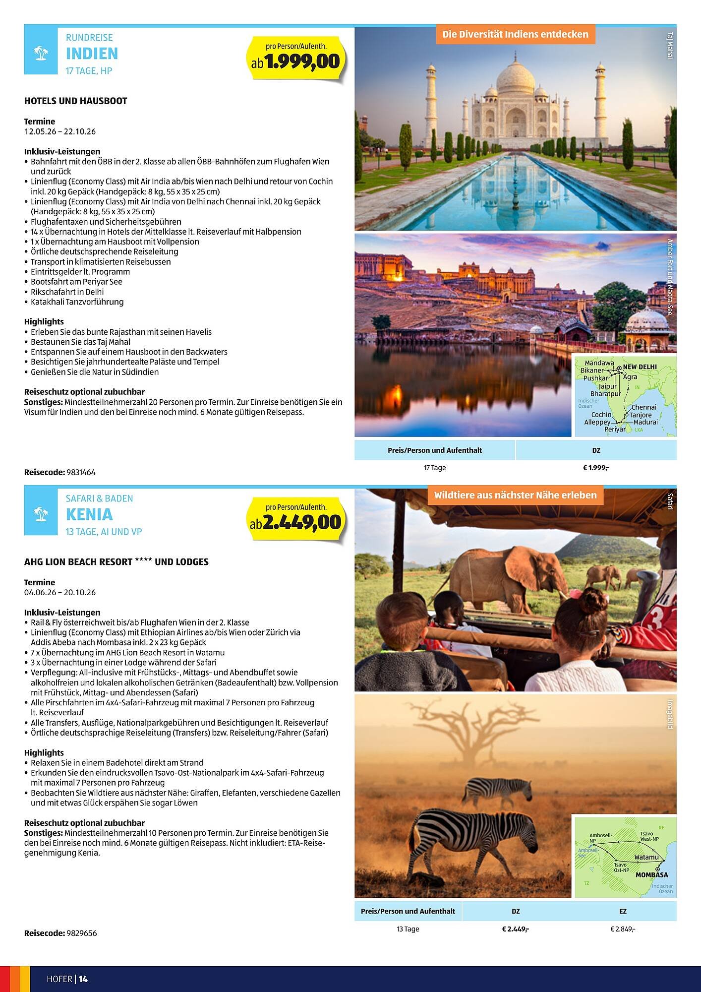 Hofer Reisen Flugblatt