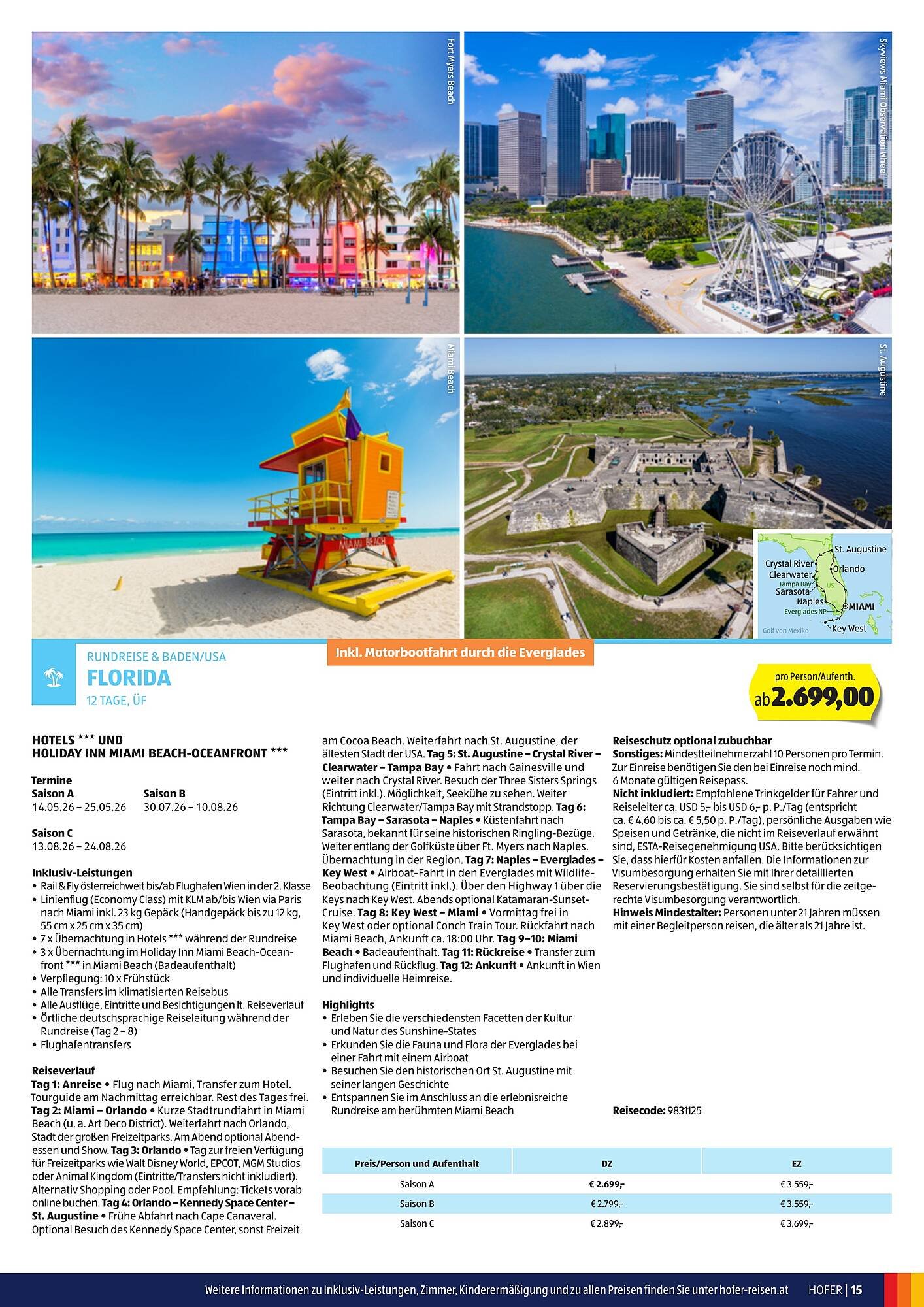 Hofer Reisen Flugblatt