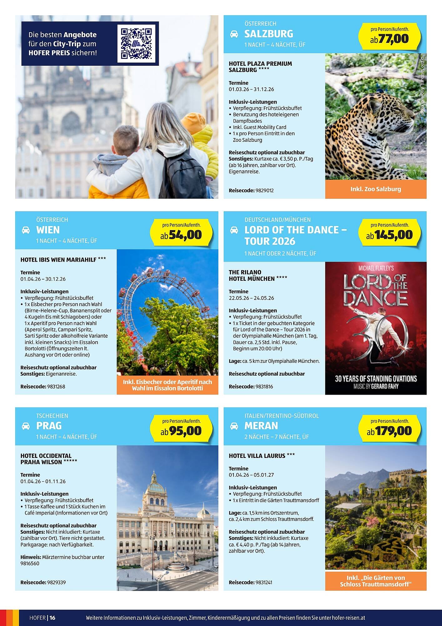Hofer Reisen Flugblatt