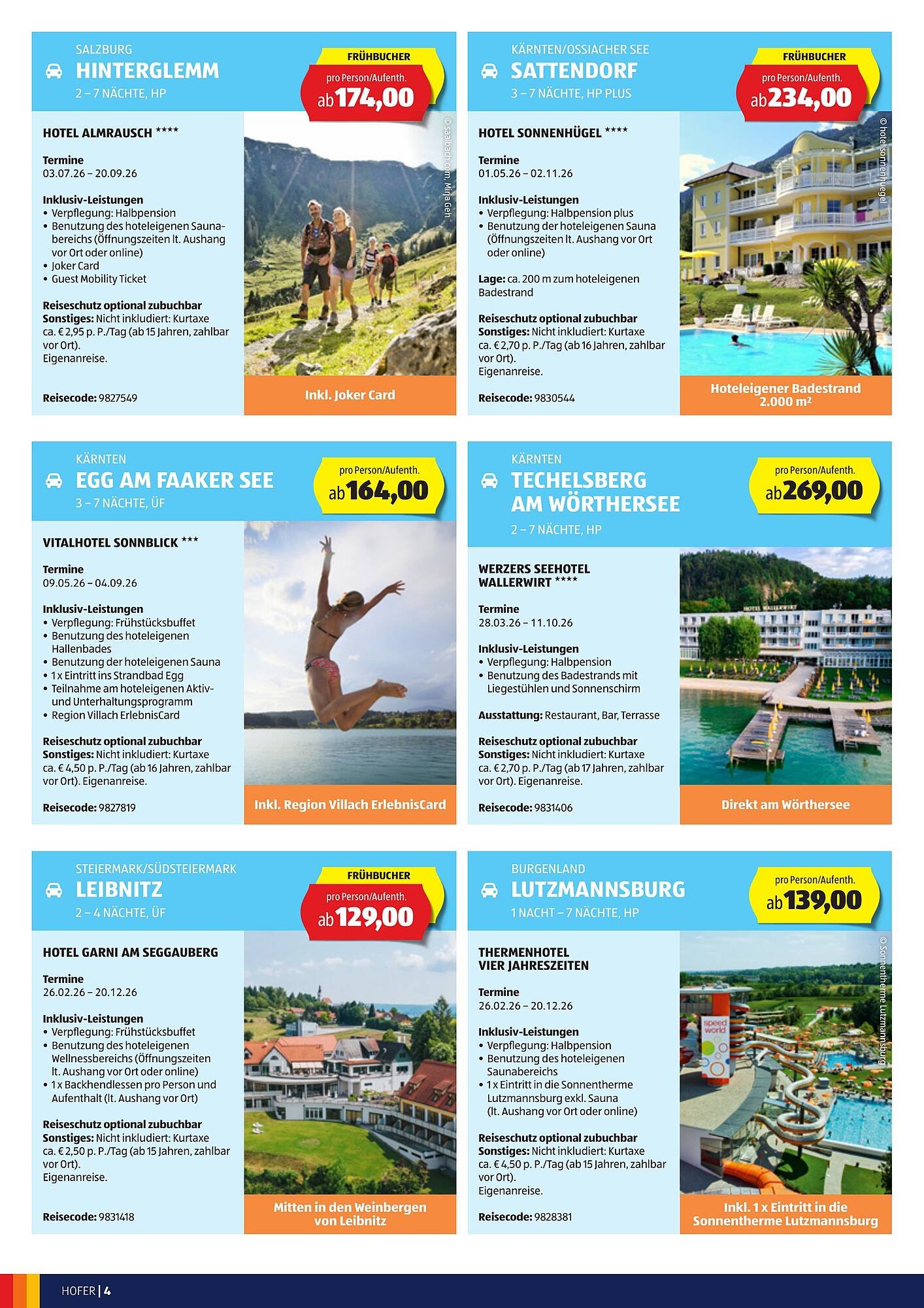 Hofer Reisen Flugblatt