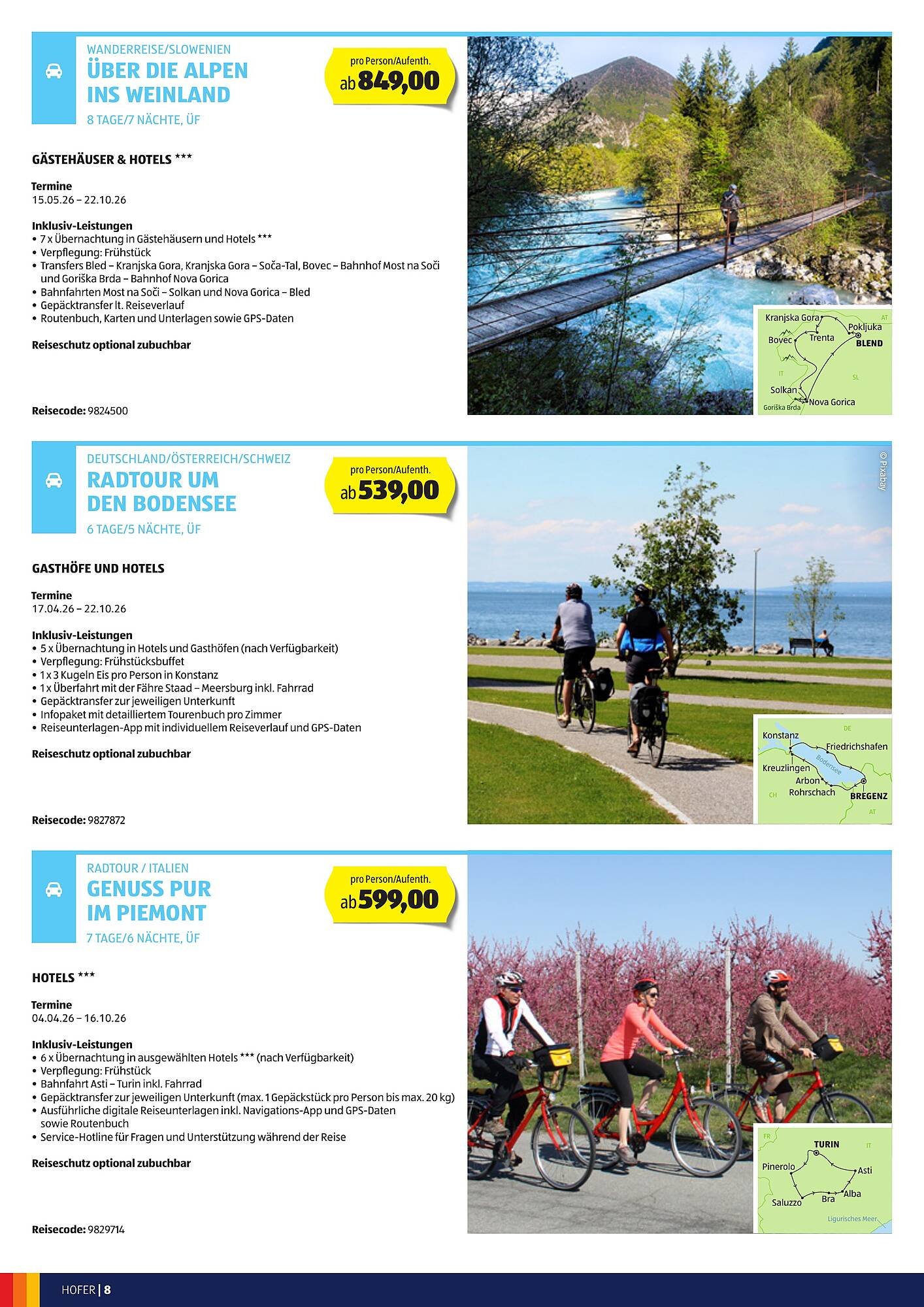 Hofer Reisen Flugblatt