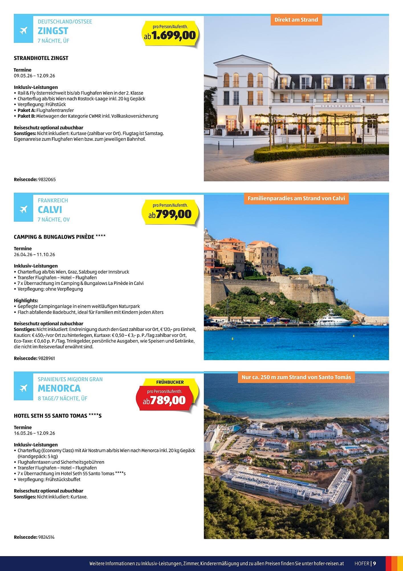 Hofer Reisen Flugblatt