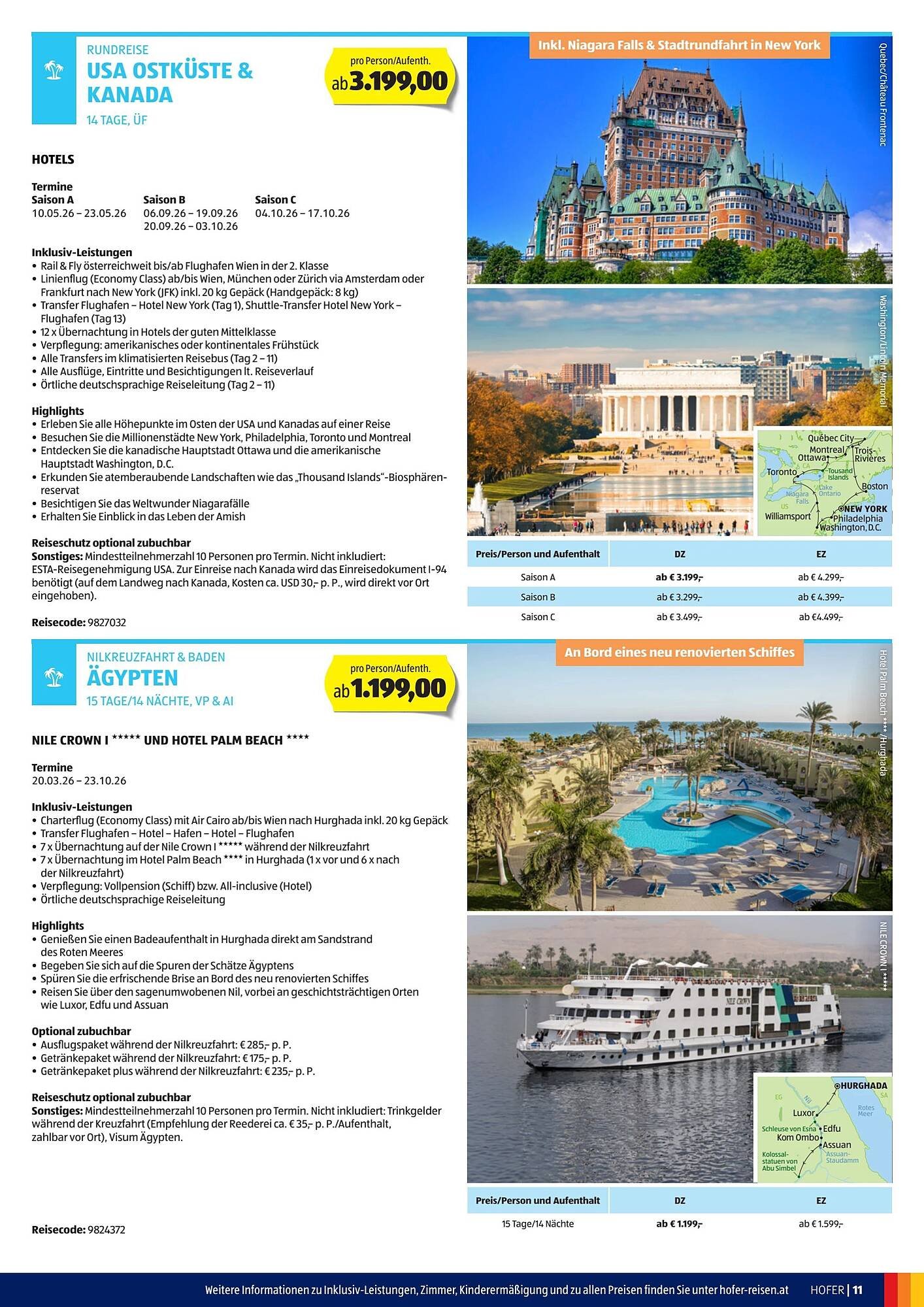 Hofer Reisen Flugblatt