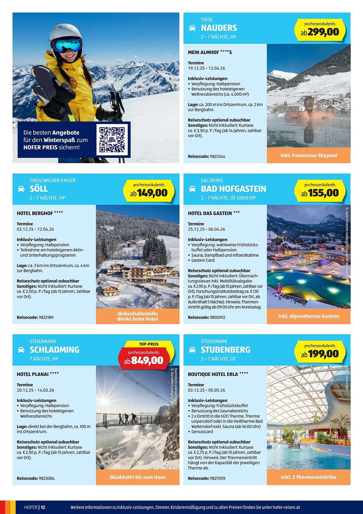 Hofer Reisen Flugblatt