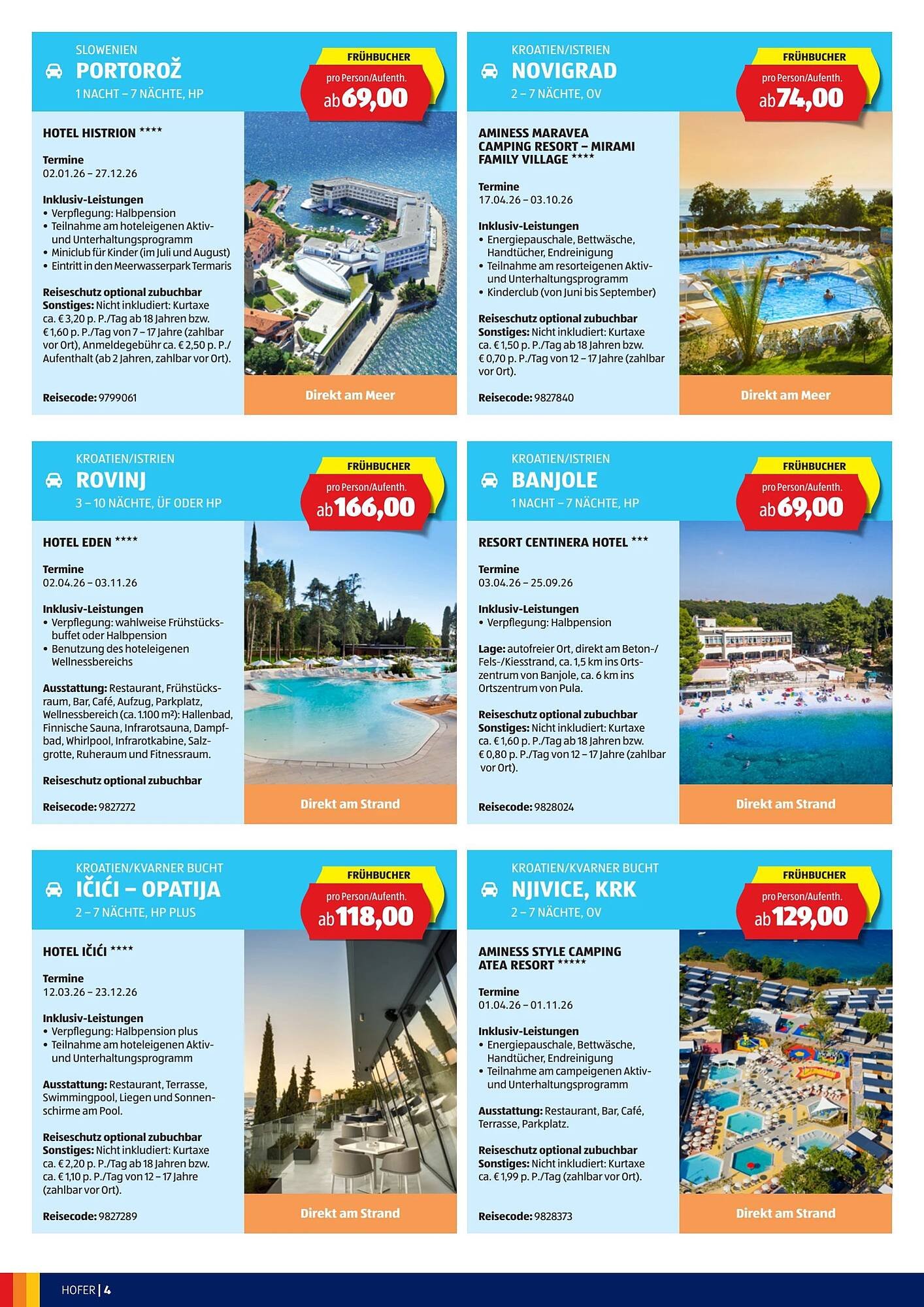 Hofer Reisen Flugblatt