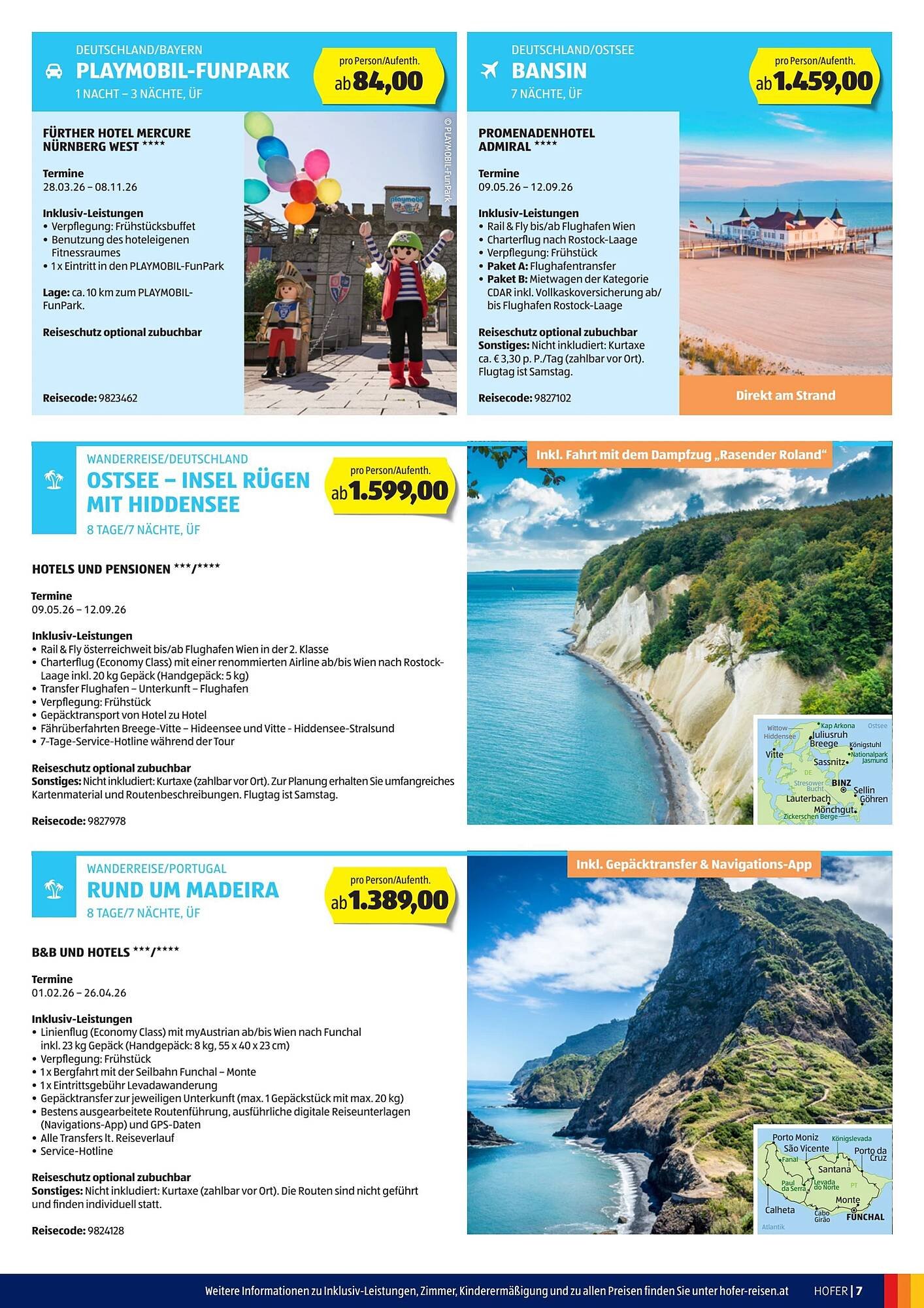 Hofer Reisen Flugblatt