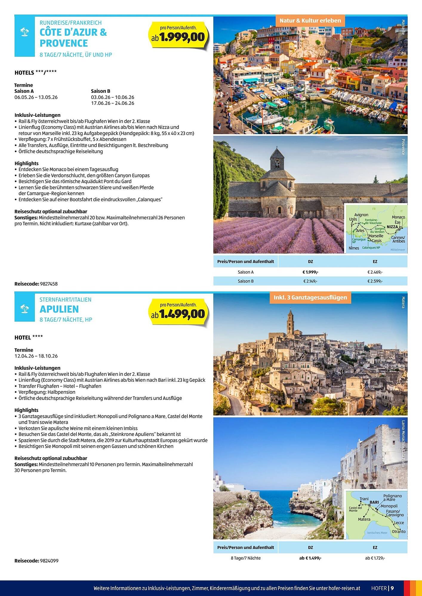 Hofer Reisen Flugblatt