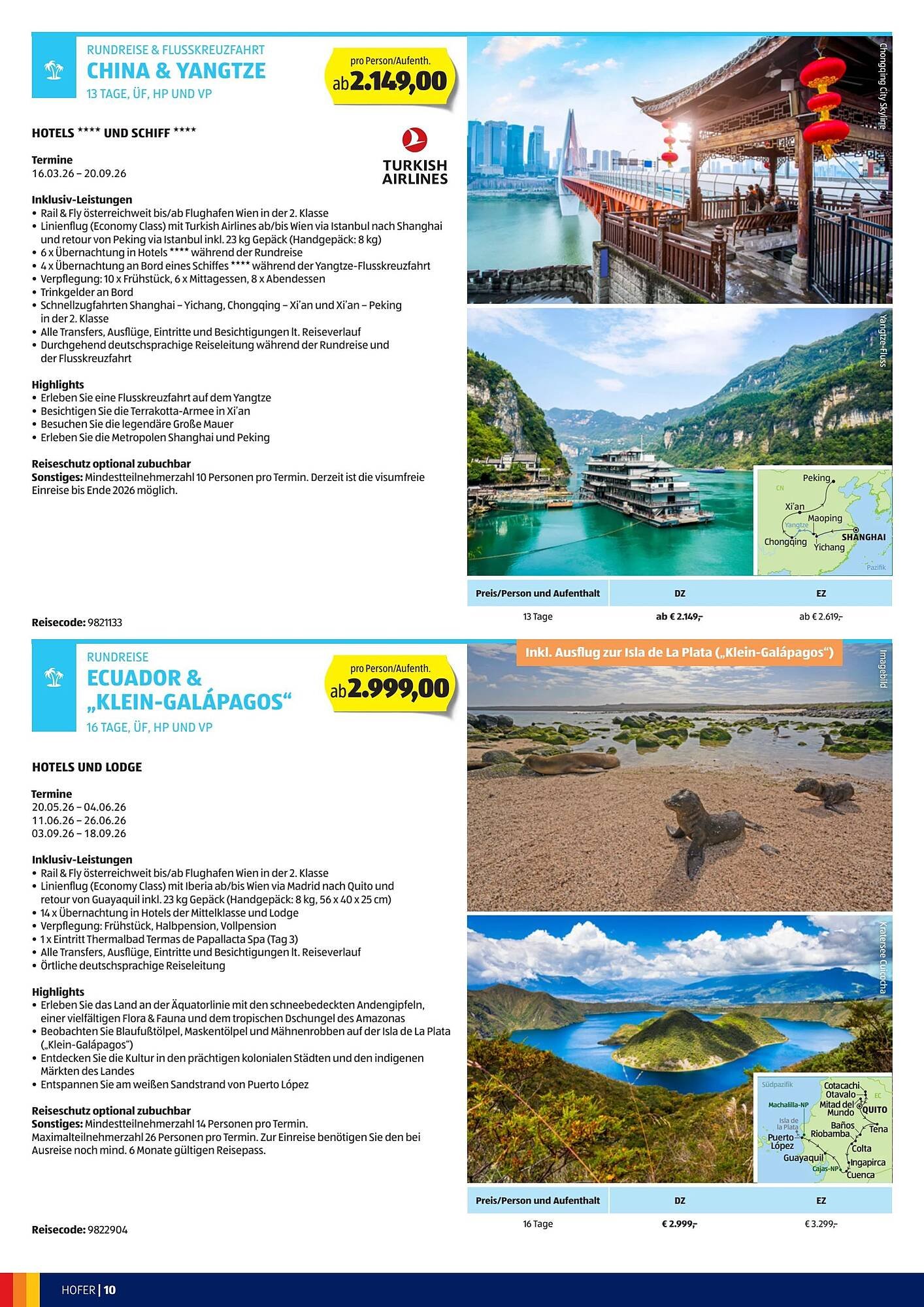 Hofer Reisen Flugblatt