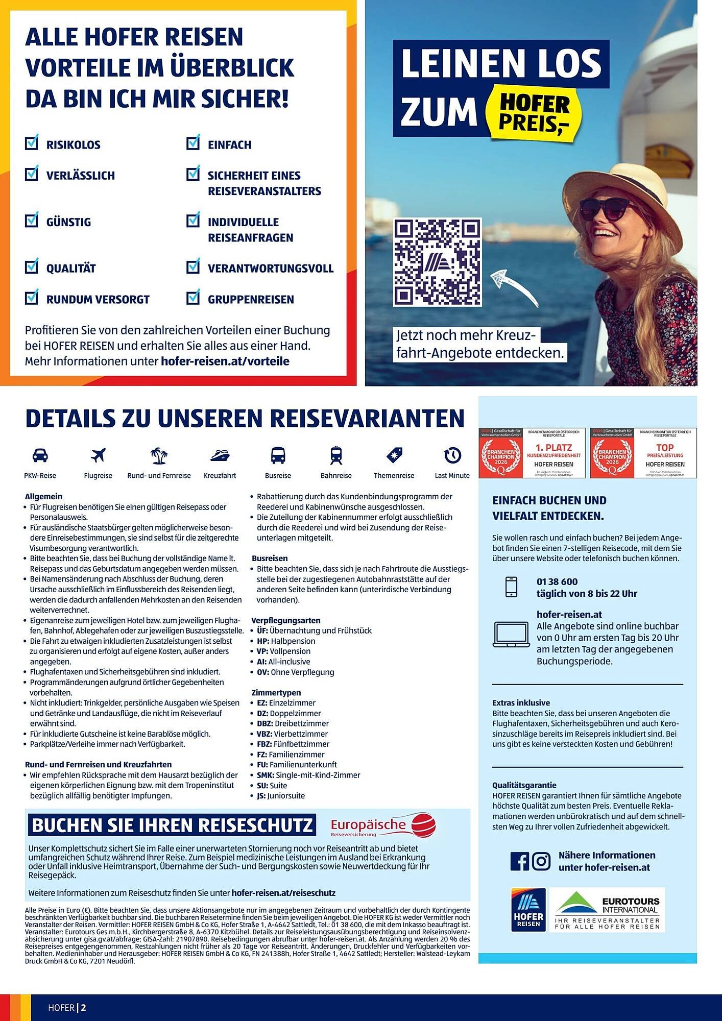 Hofer Reisen Flugblatt