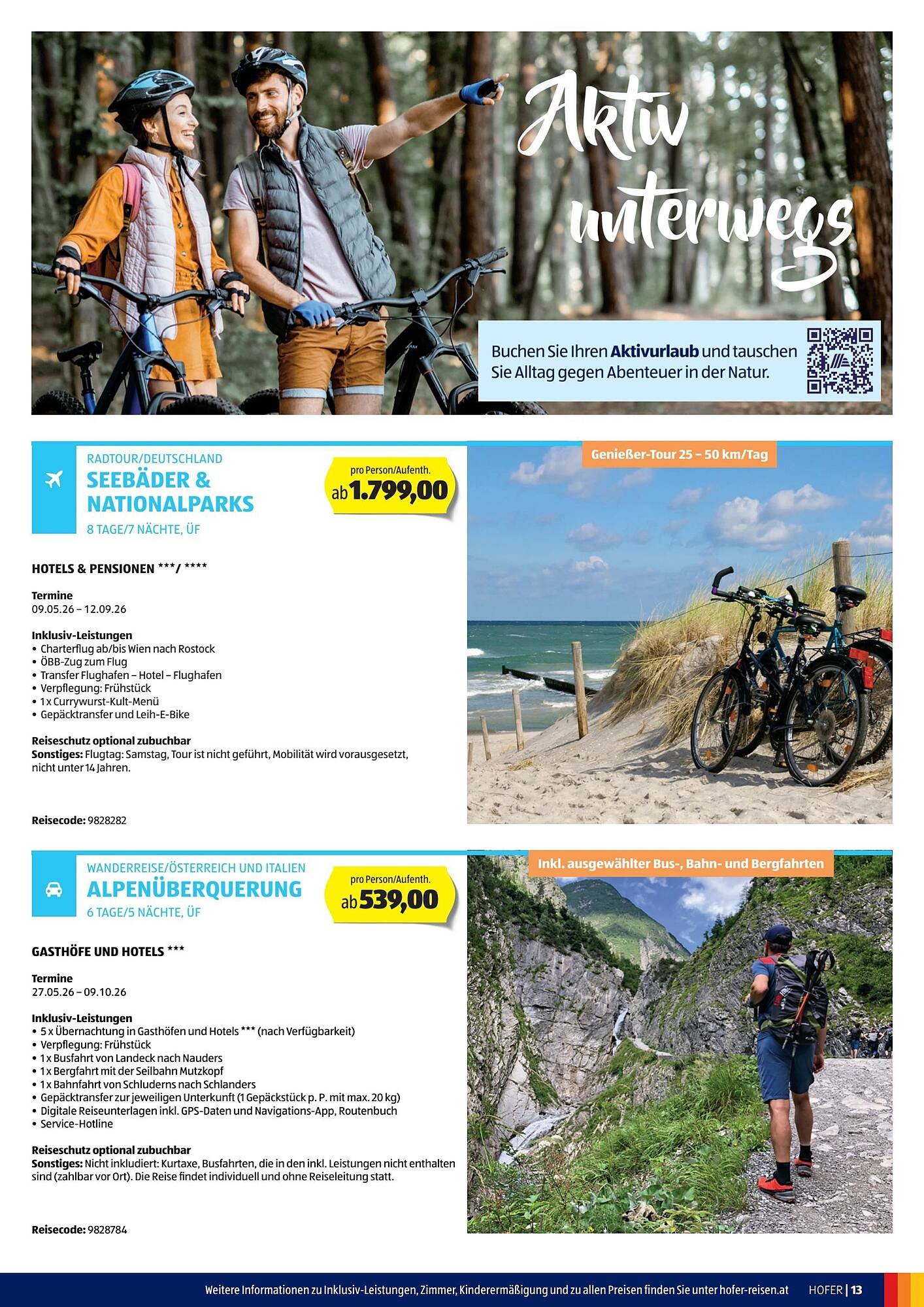 Hofer Reisen Flugblatt