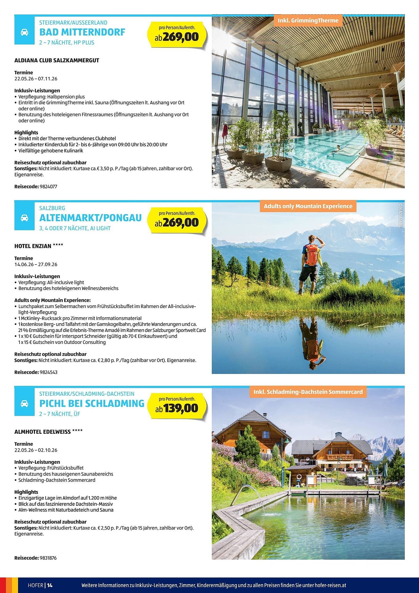 Hofer Reisen Flugblatt