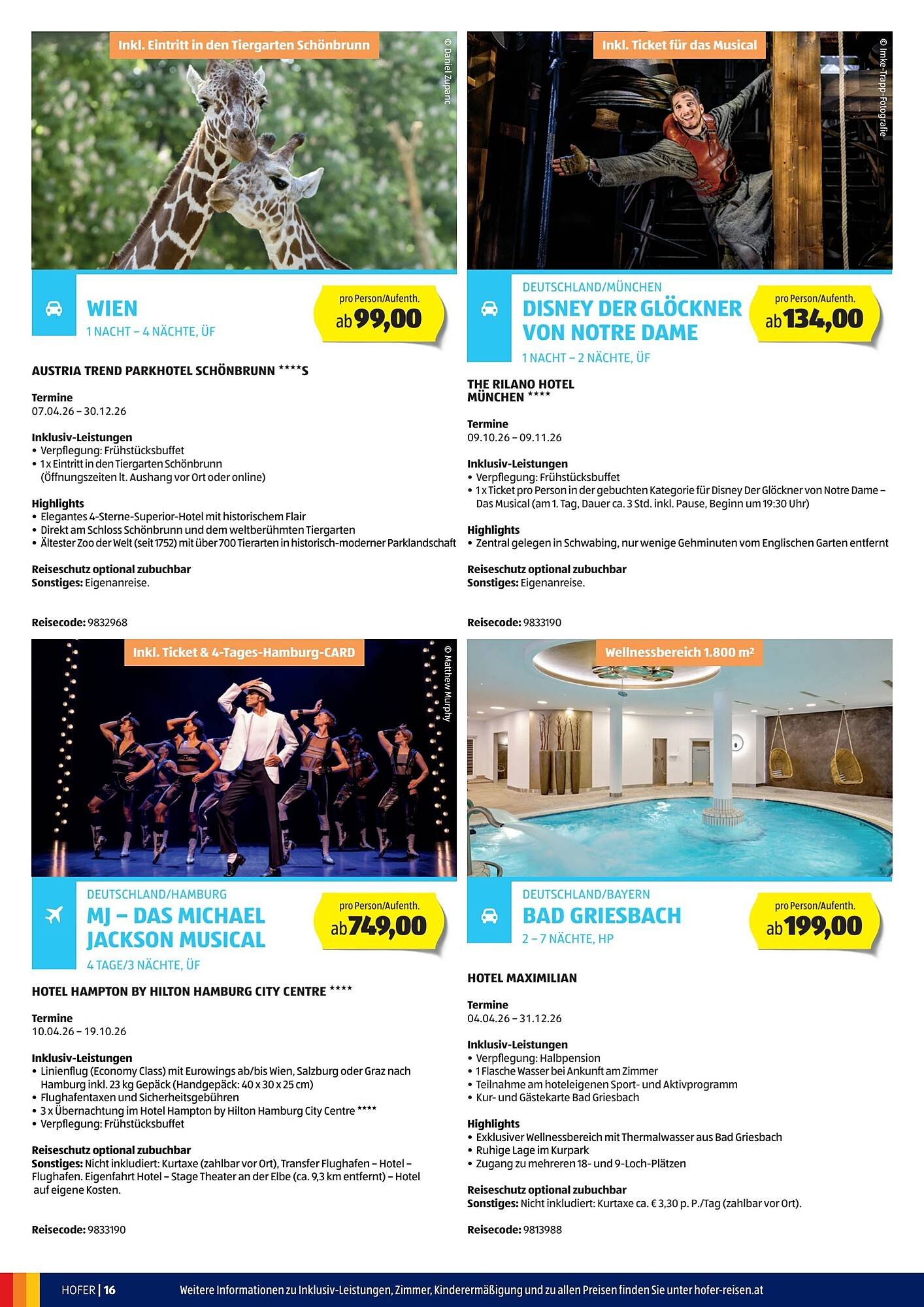 Hofer Reisen Flugblatt