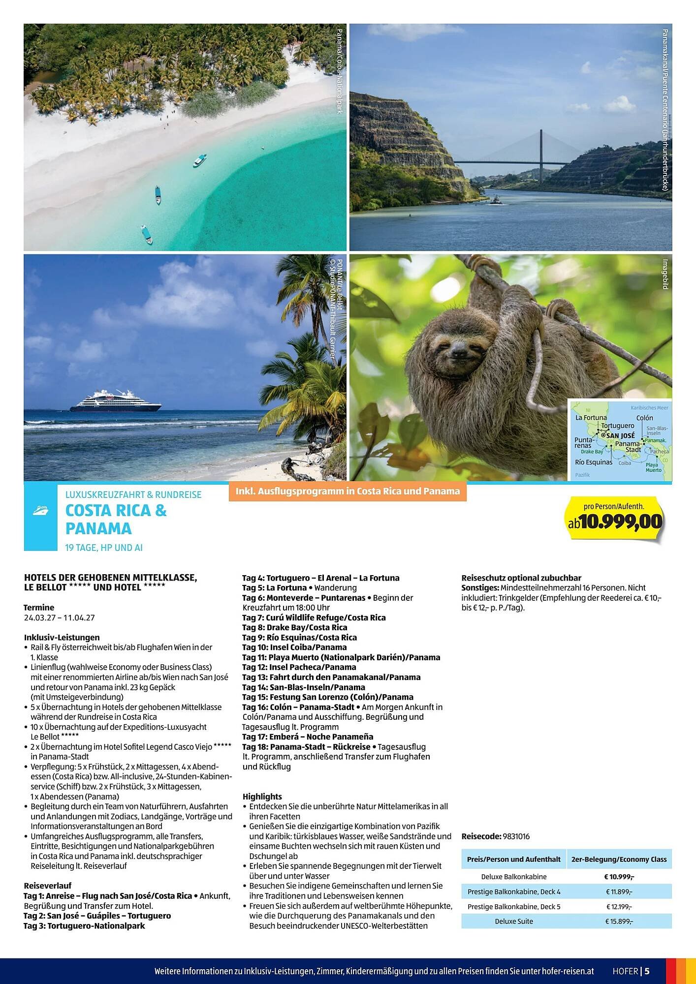 Hofer Reisen Flugblatt