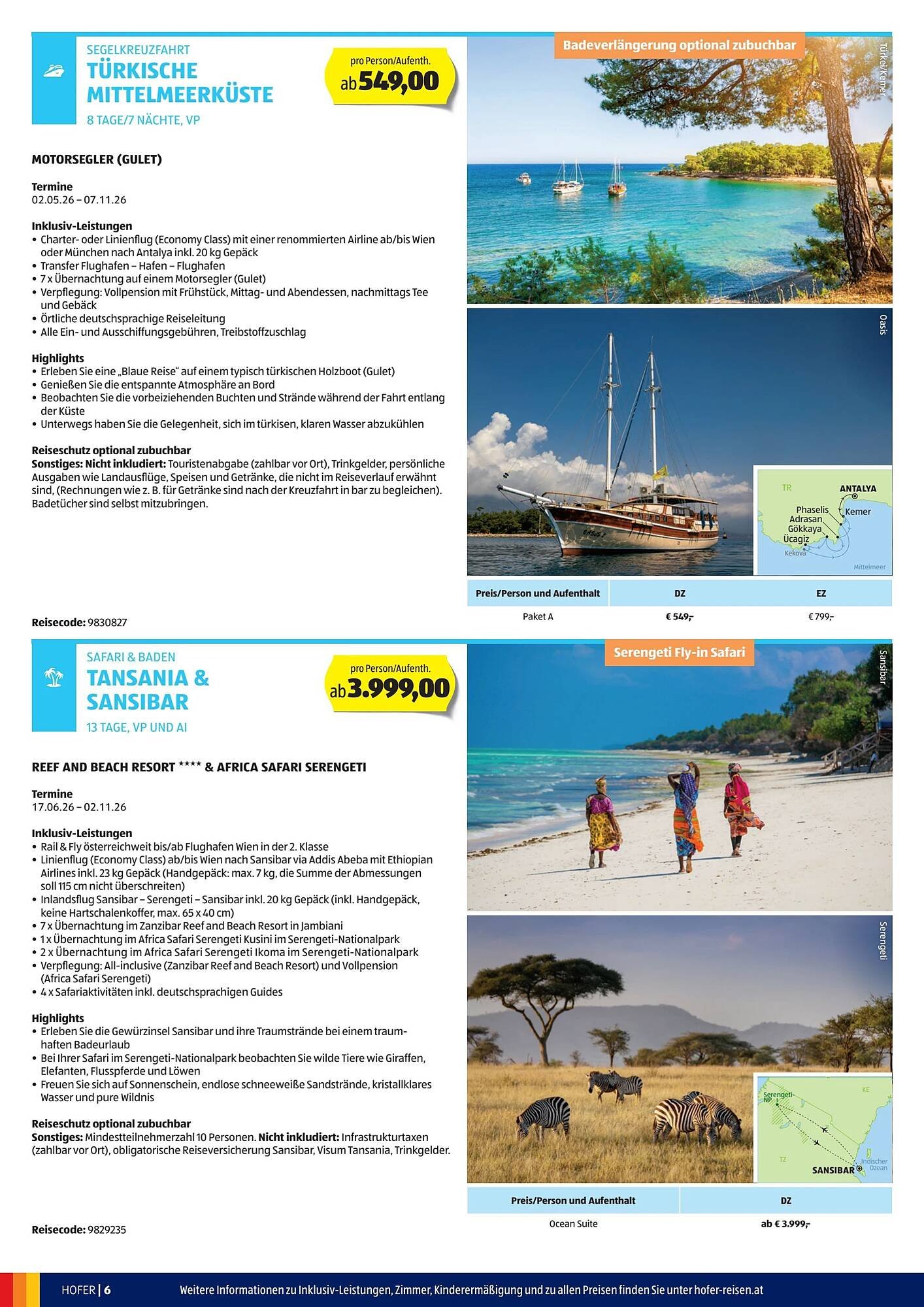 Hofer Reisen Flugblatt