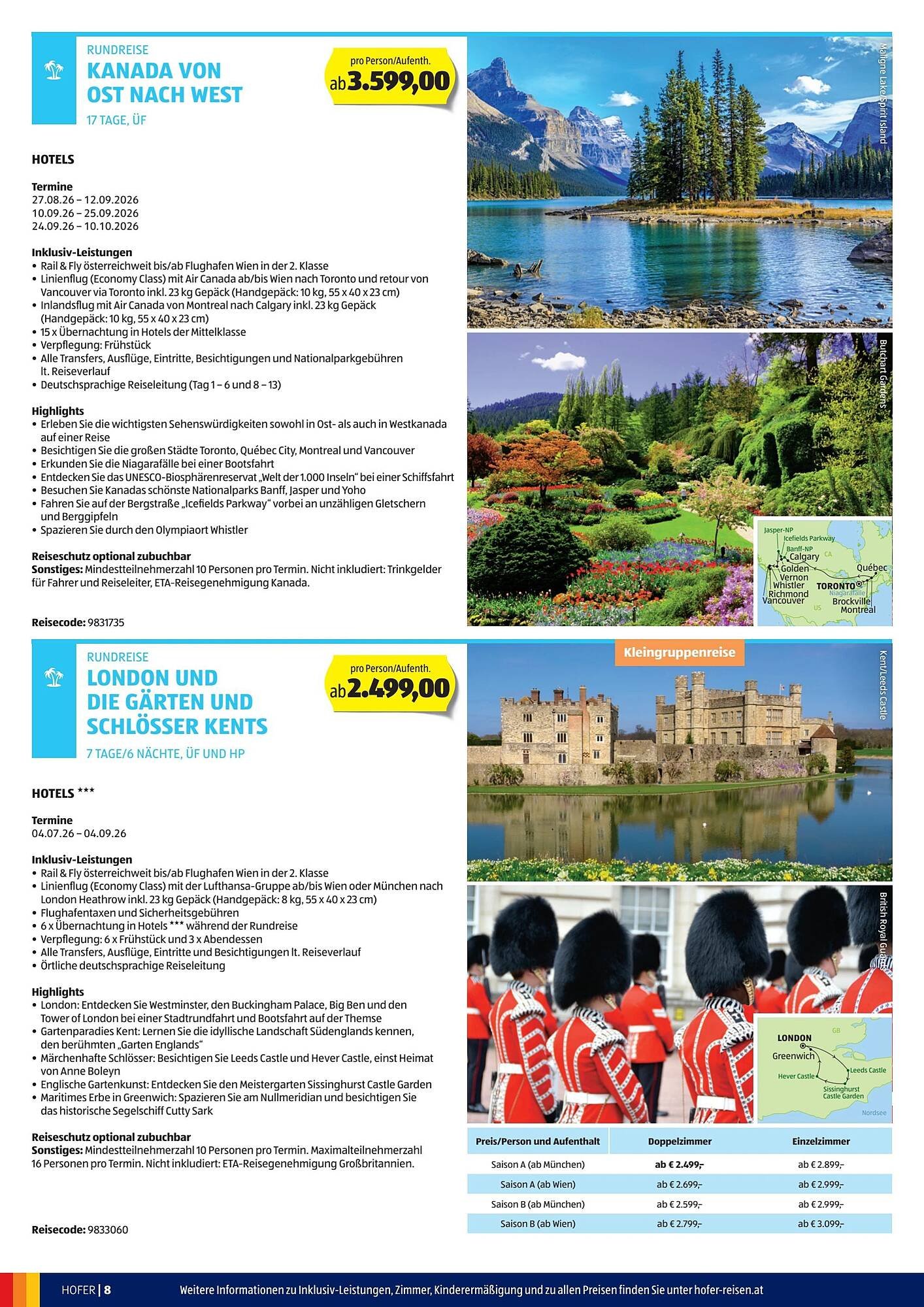 Hofer Reisen Flugblatt