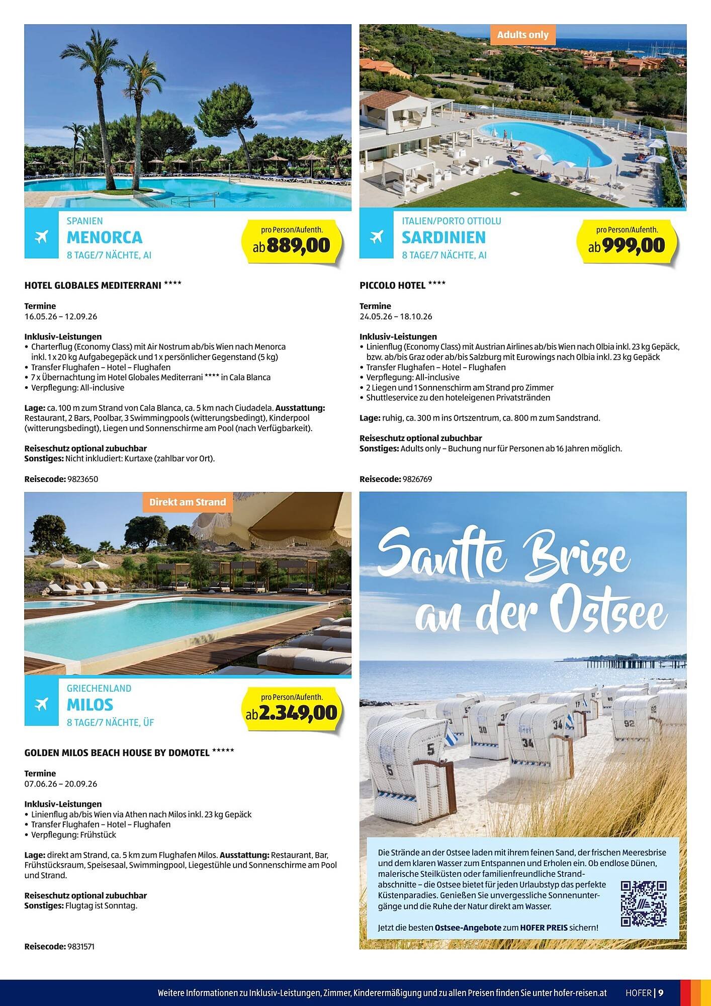 Hofer Reisen Flugblatt