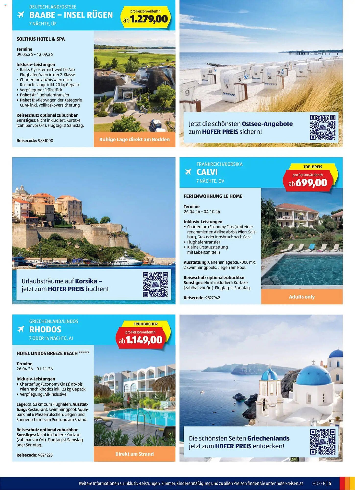 Hofer Reisen Flugblatt