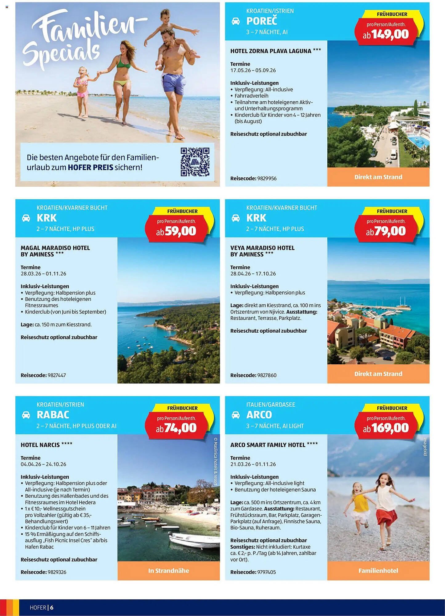 Hofer Reisen Flugblatt
