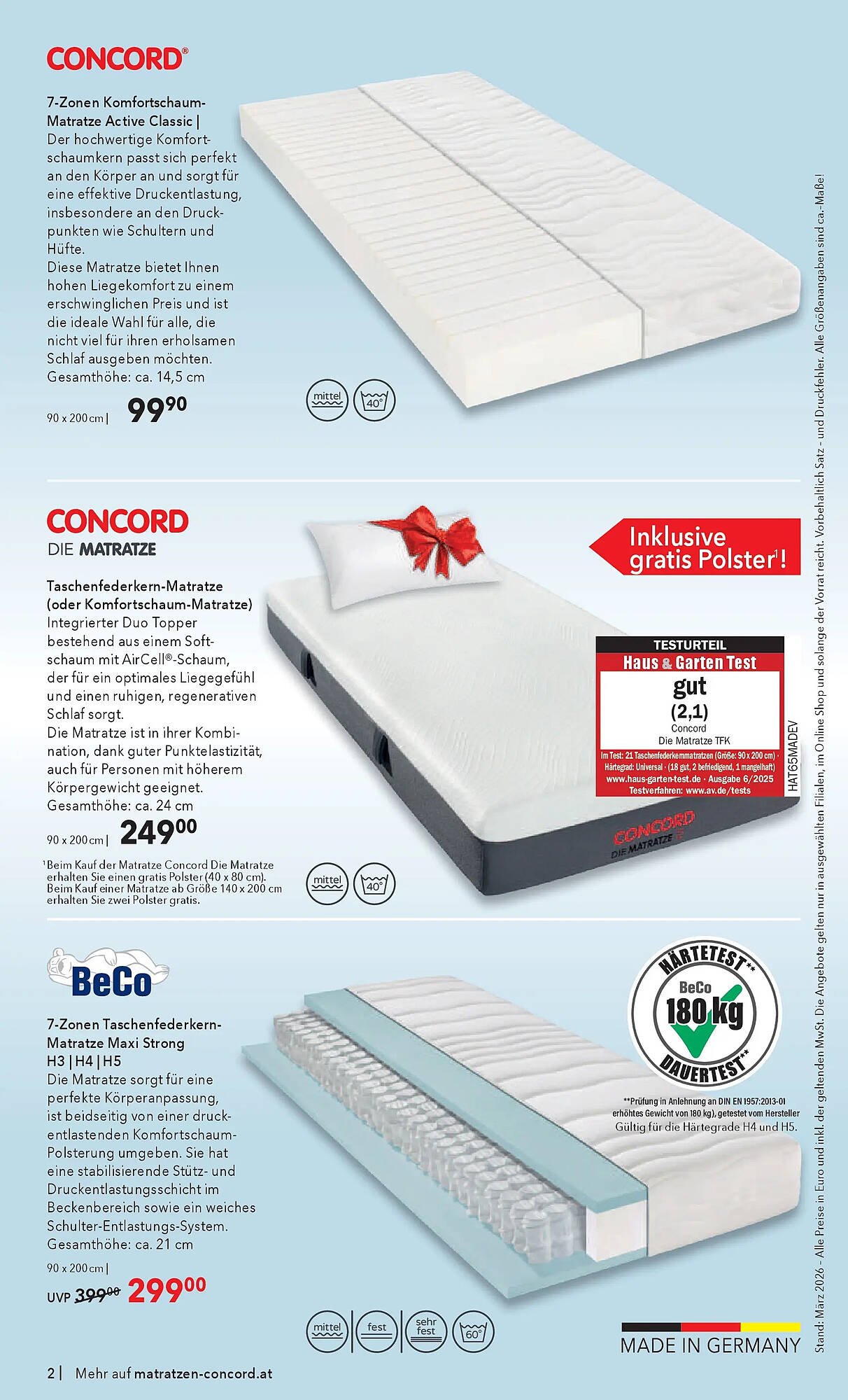 Matratzen Concord Prospekt