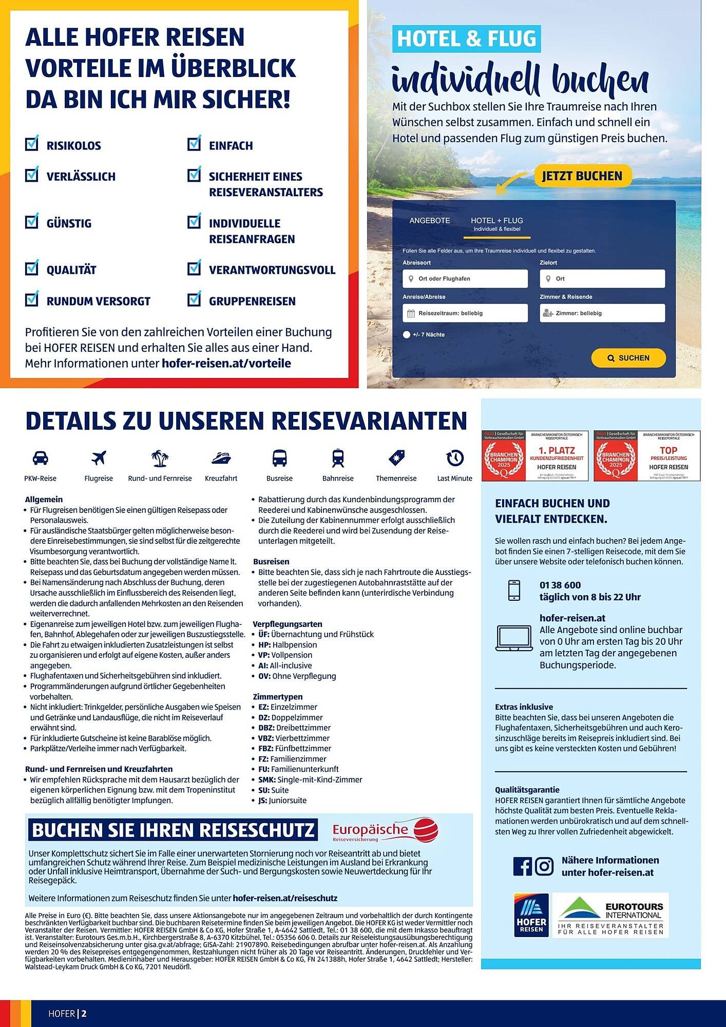 Hofer Reisen Flugblatt