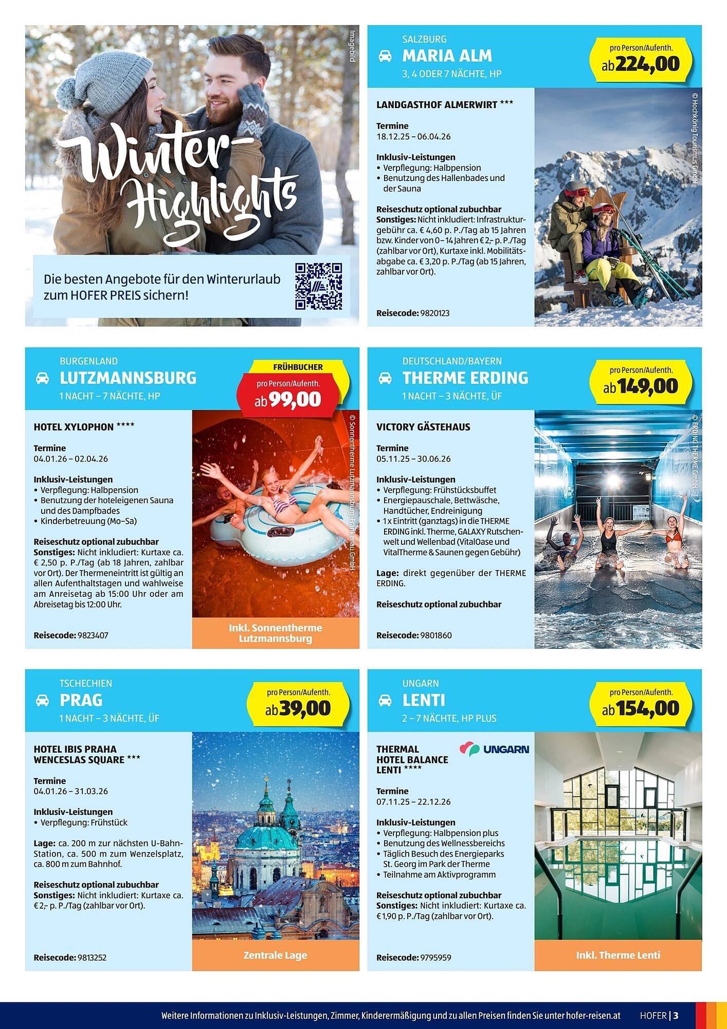 Hofer Reisen Flugblatt