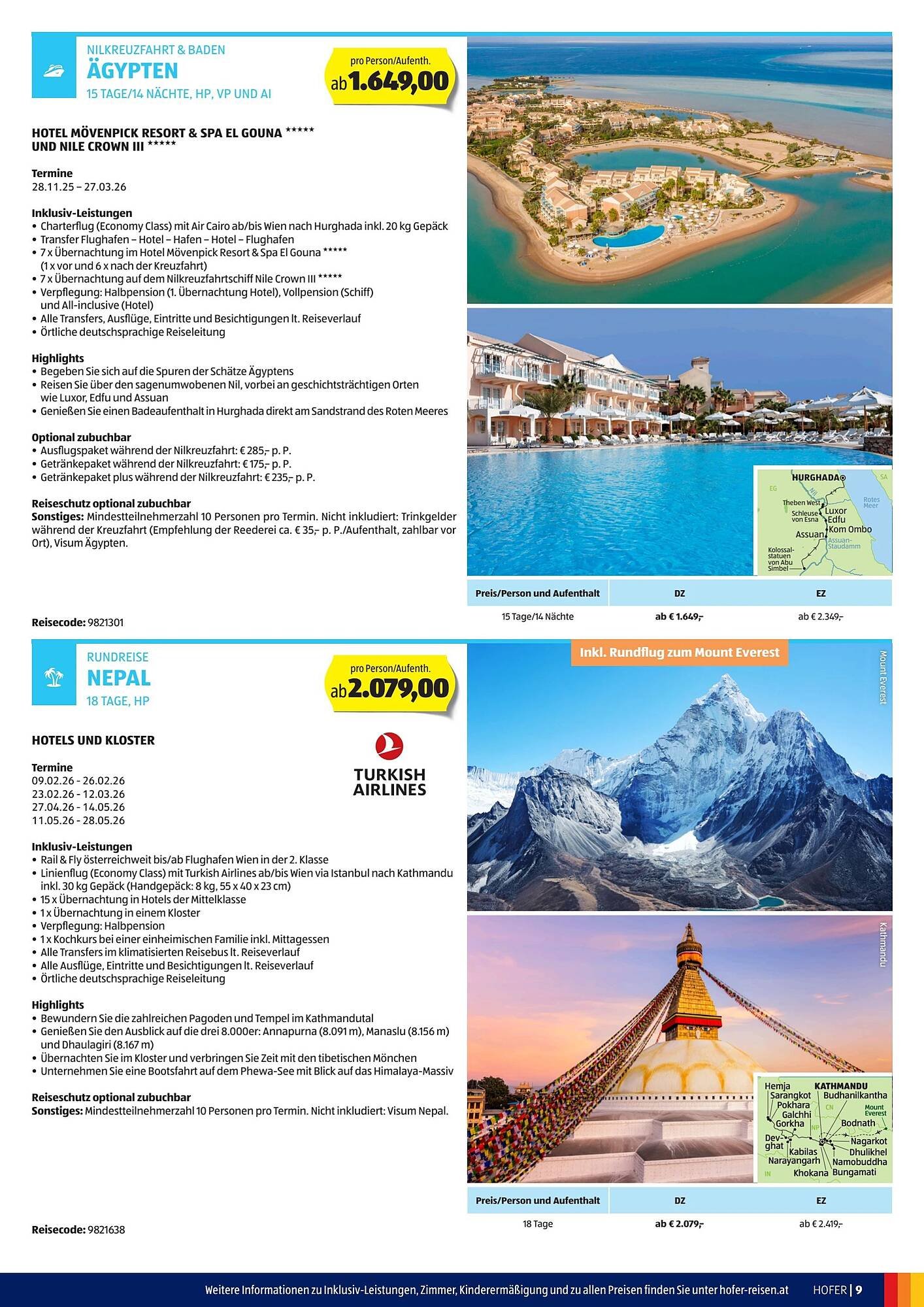 Hofer Reisen Flugblatt