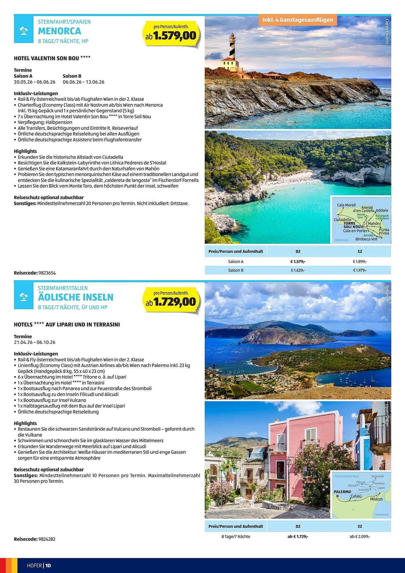 Hofer Reisen Flugblatt
