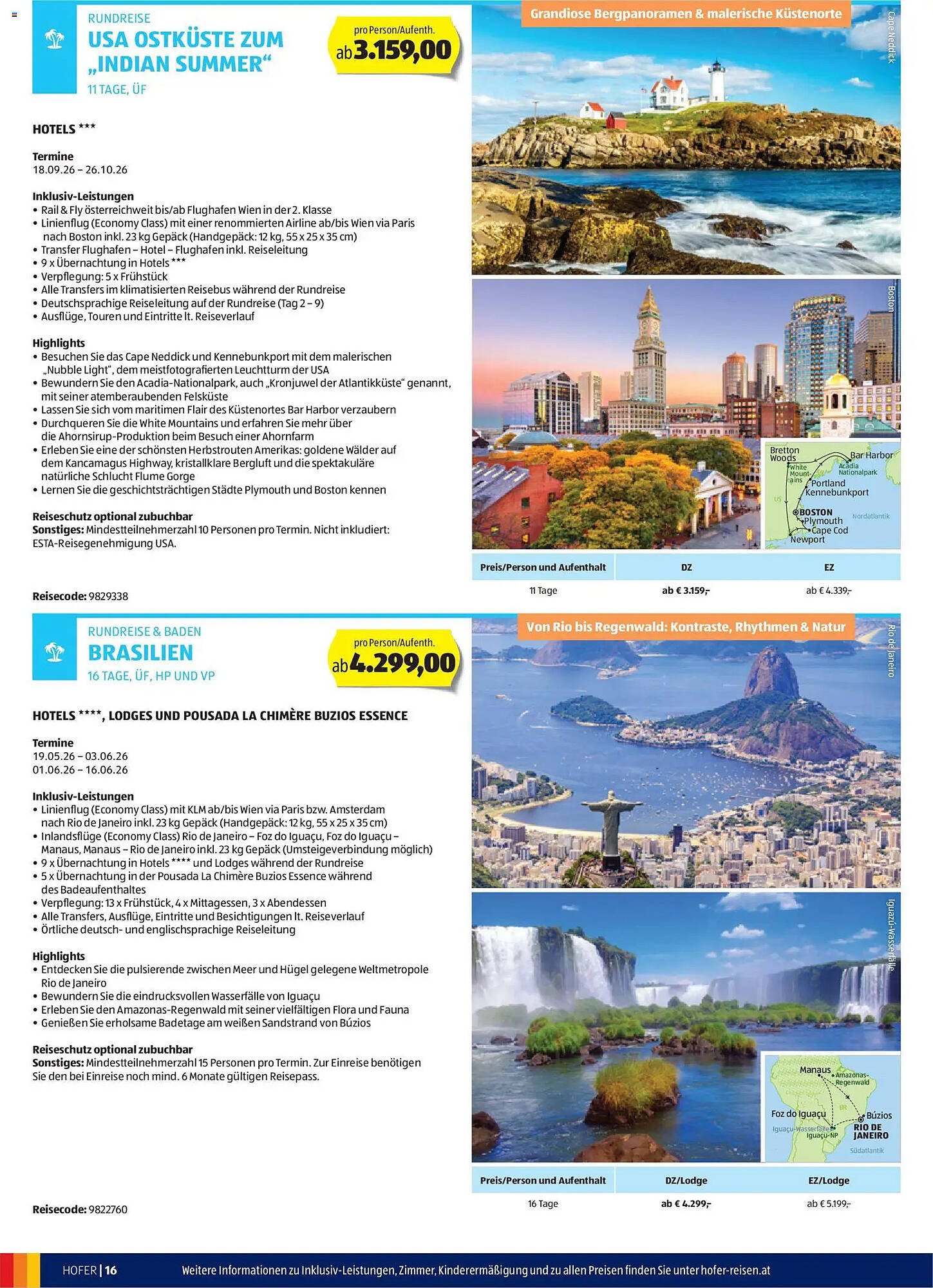 Hofer Reisen Flugblatt