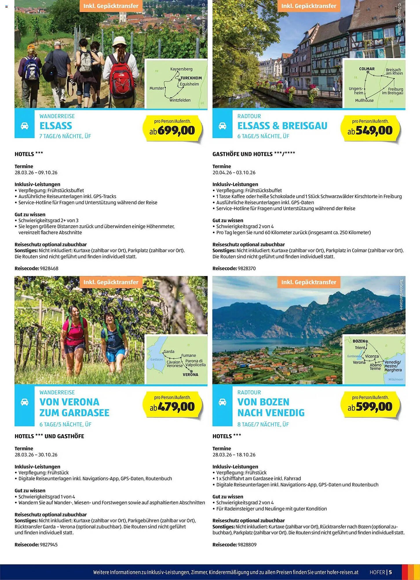 Hofer Reisen Flugblatt