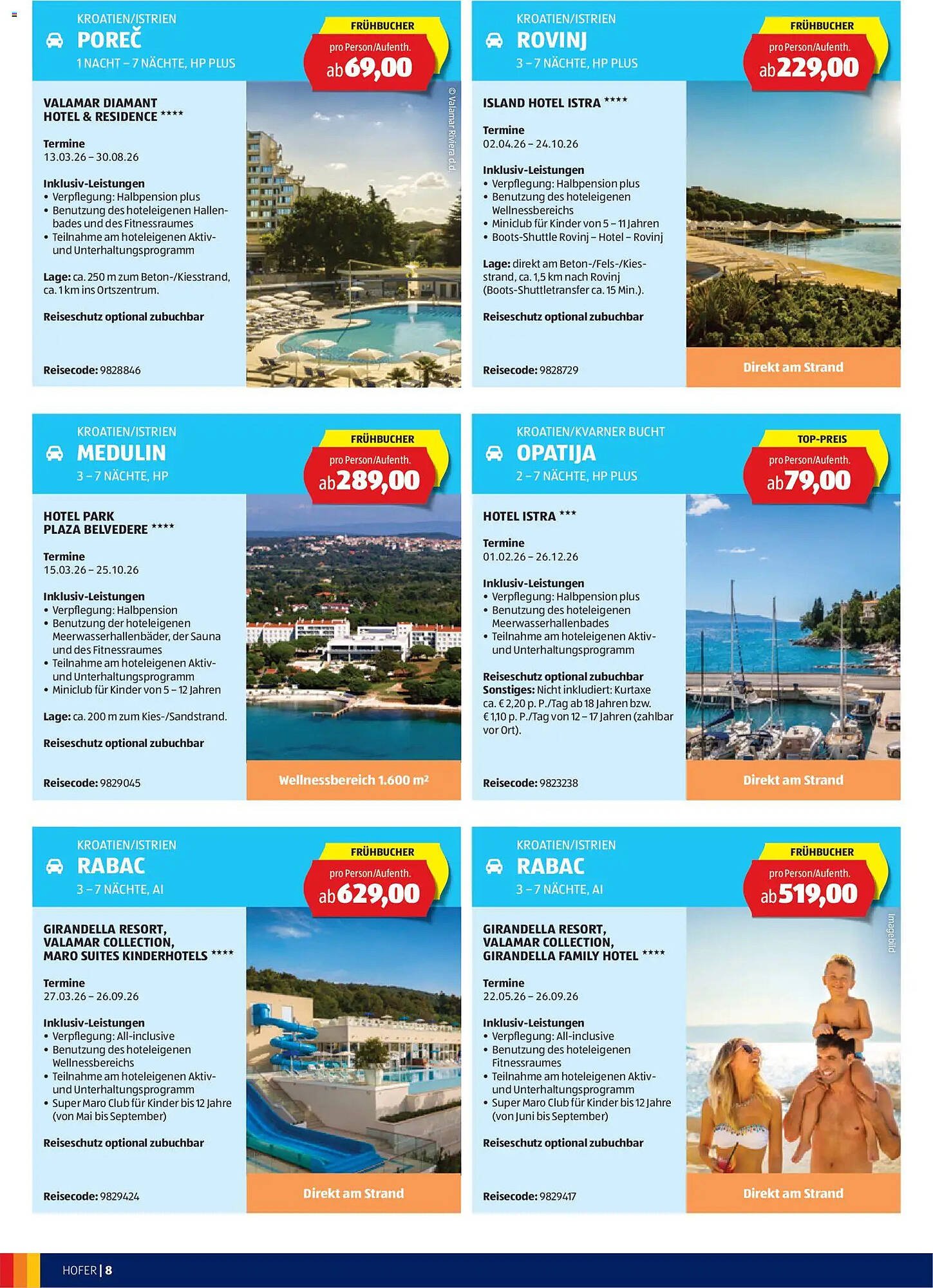 Hofer Reisen Flugblatt