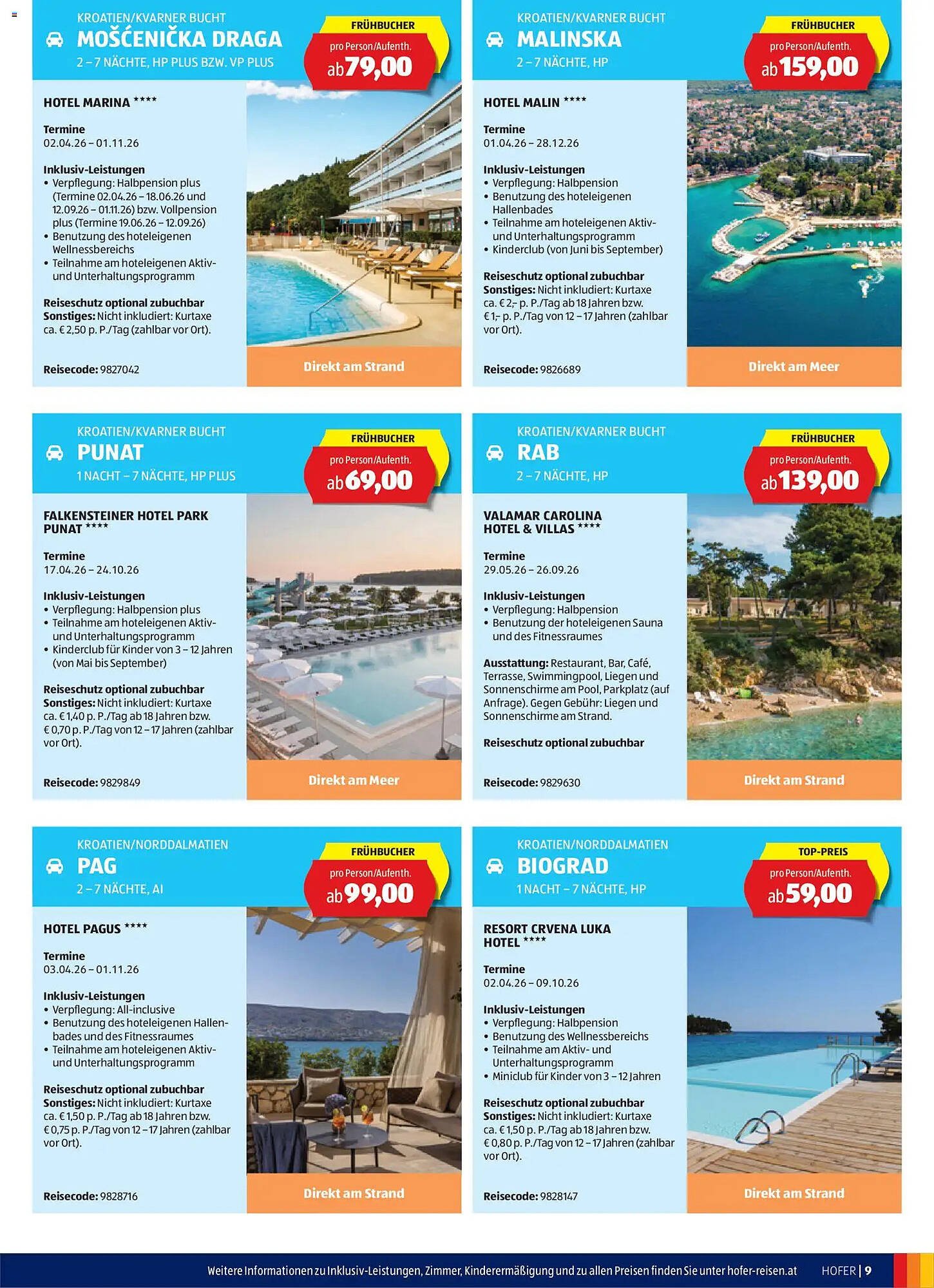 Hofer Reisen Flugblatt