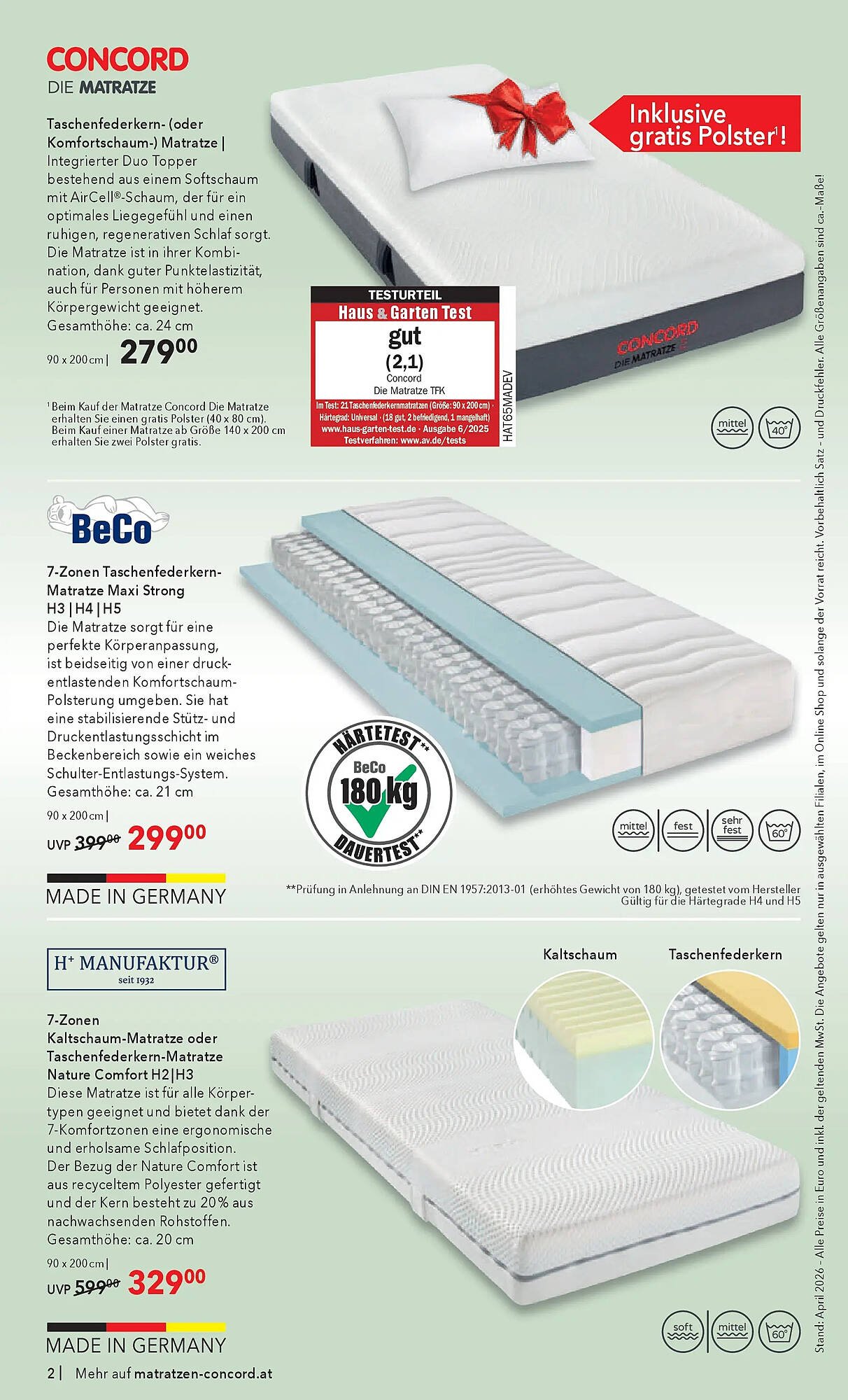 Matratzen Concord Prospekt