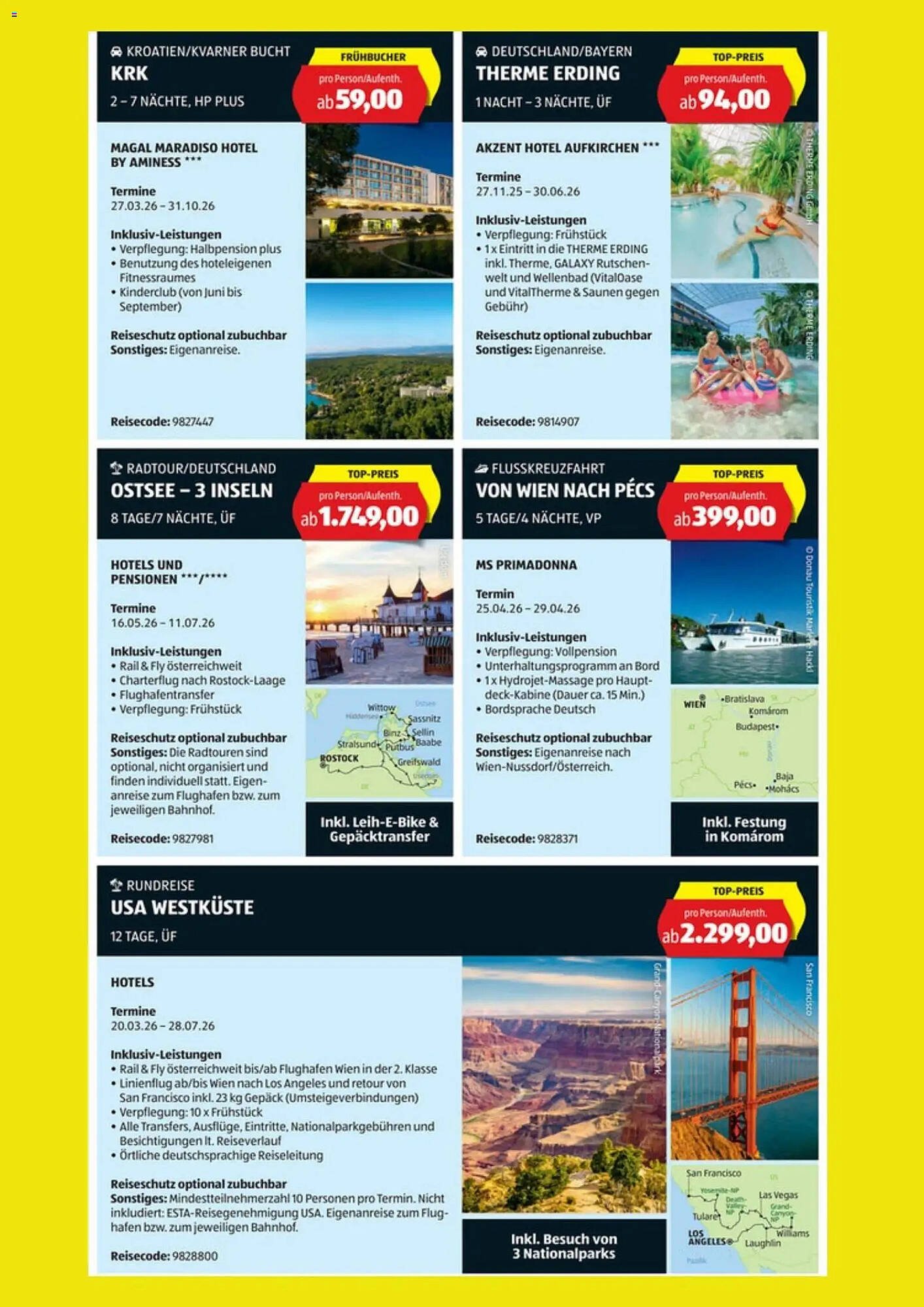 Hofer Reisen Flugblatt