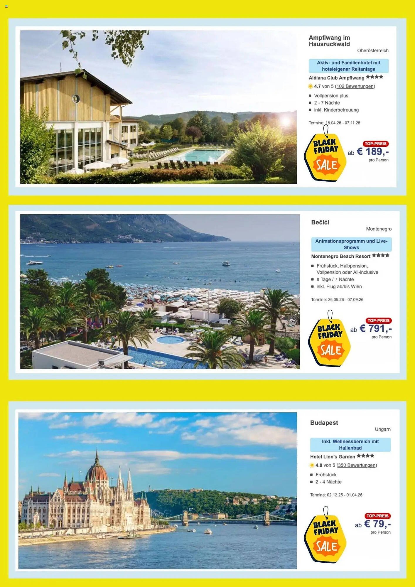 Hofer Reisen Flugblatt