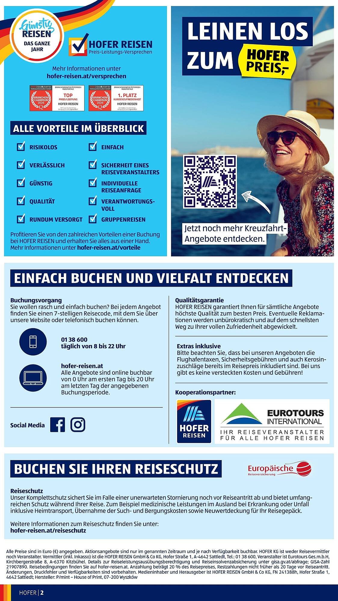 Hofer Reisen Flugblatt