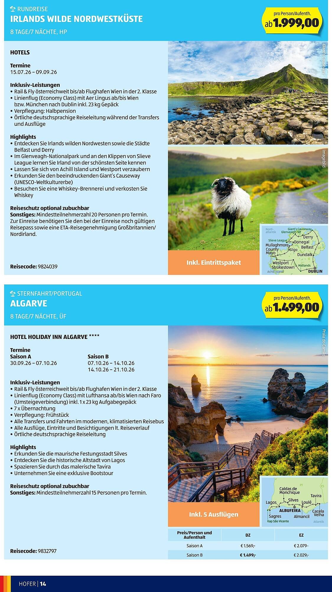 Hofer Reisen Flugblatt