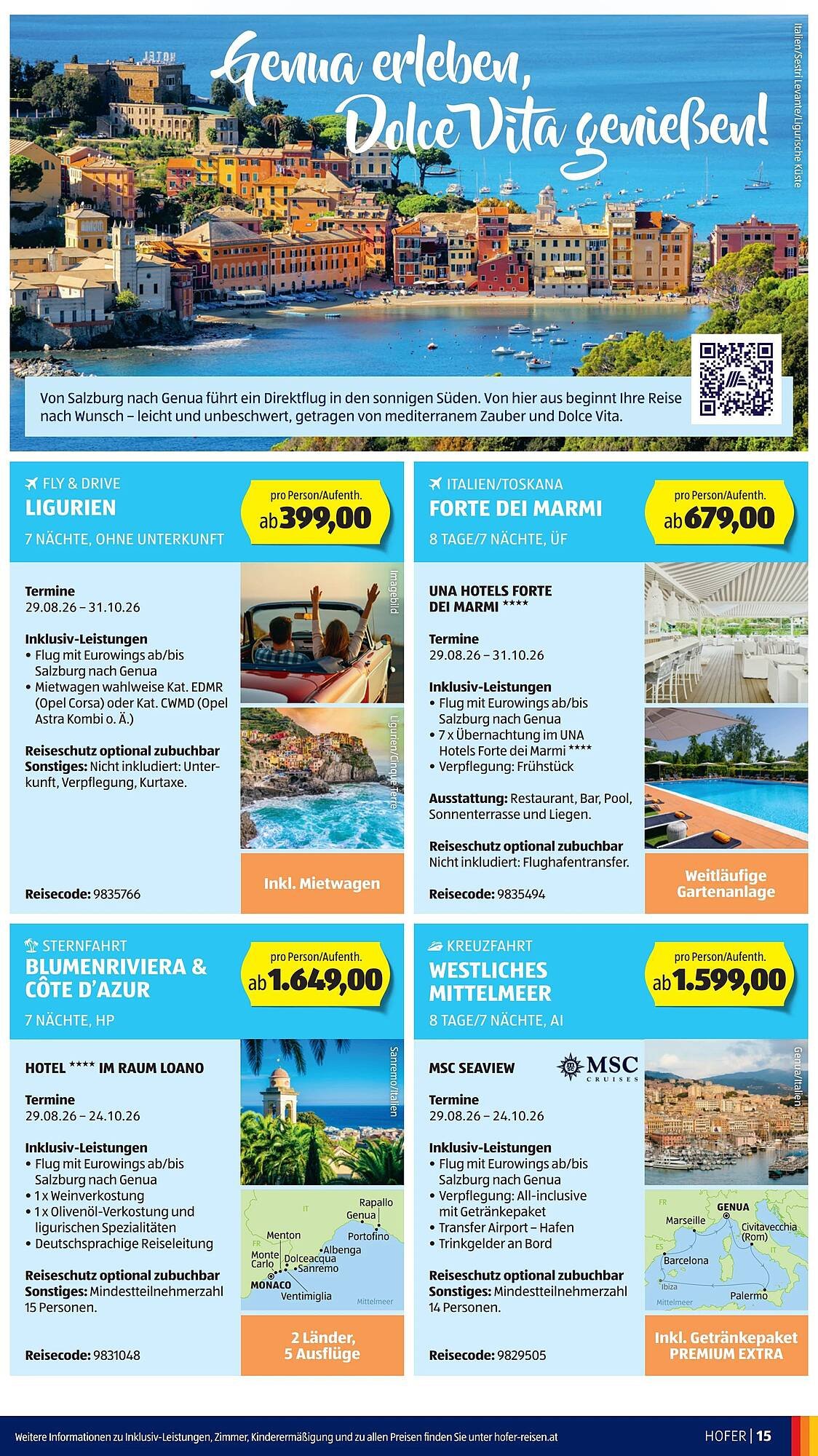 Hofer Reisen Flugblatt