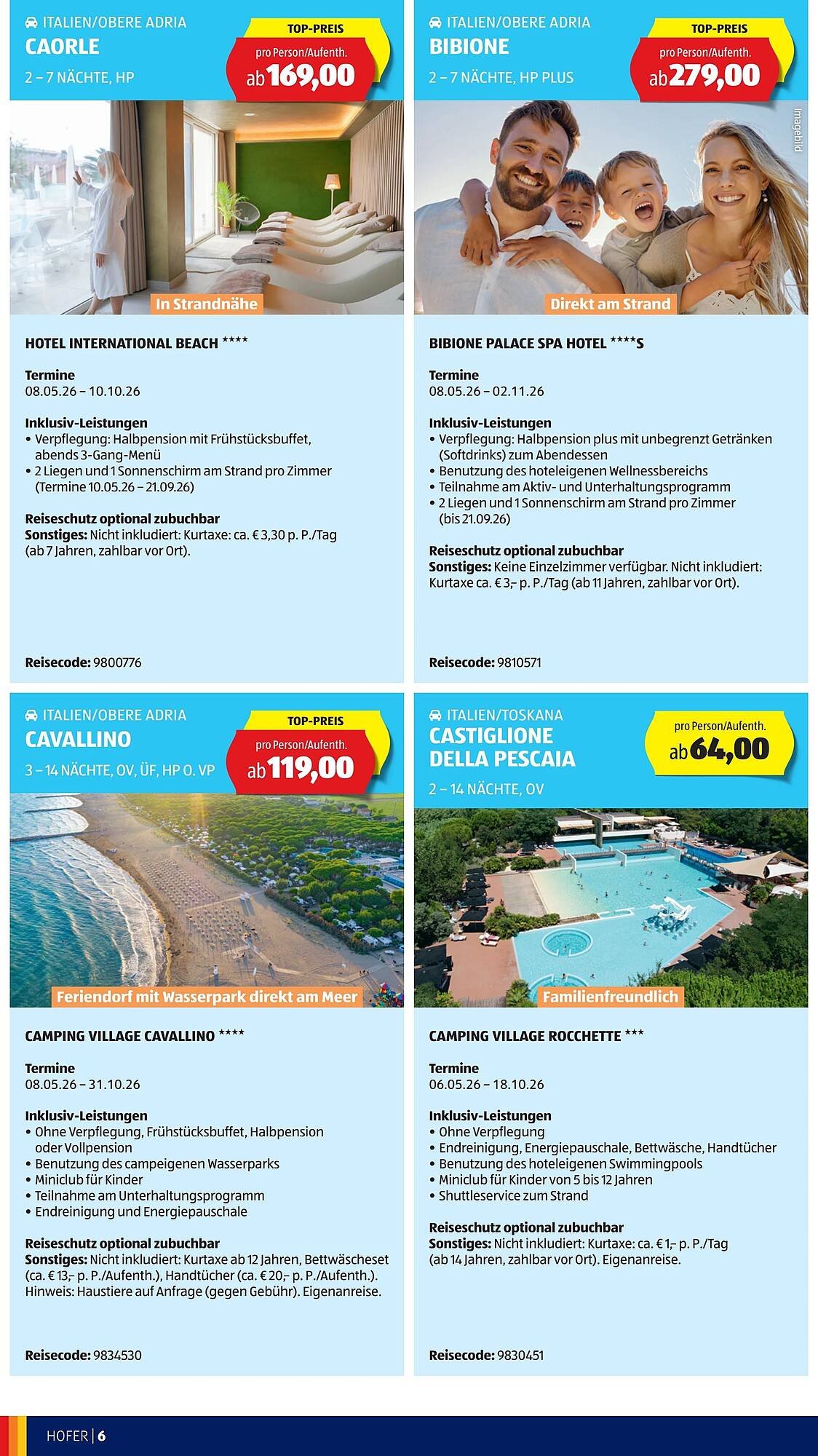 Hofer Reisen Flugblatt