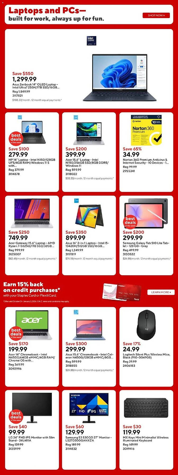 Staples flyer (2025-10-31 - 2026-01-03) | 10