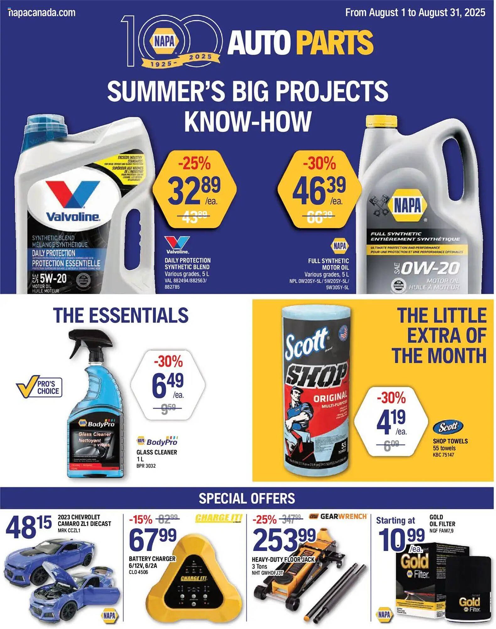 NAPA Auto Parts flyer (2025-08-01 - 2025-08-31) | 1