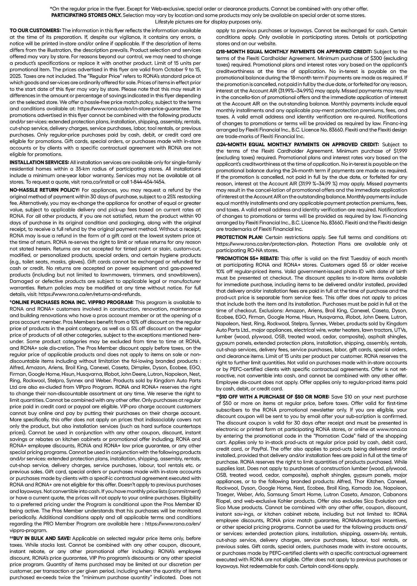 RONA flyer