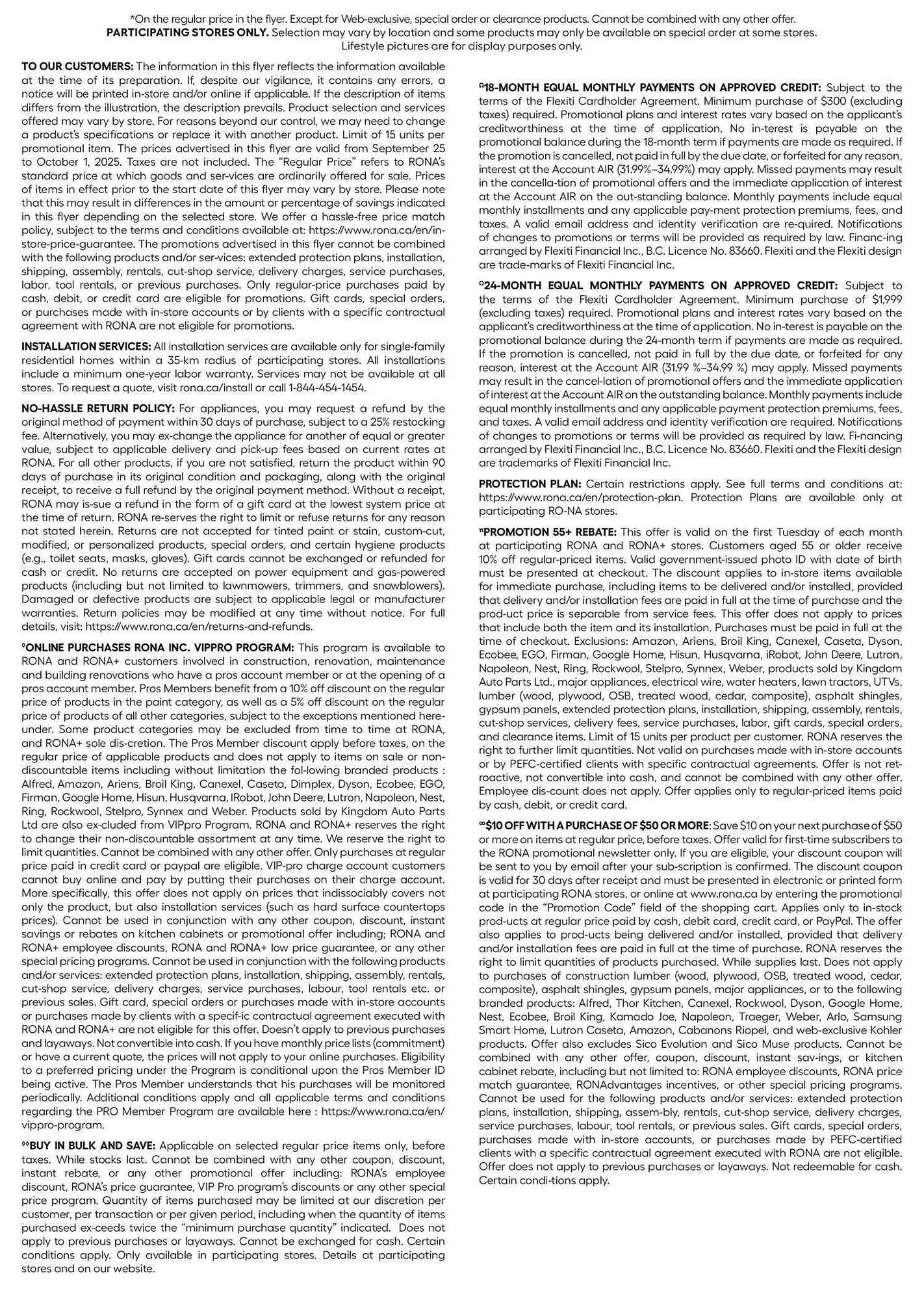 RONA flyer