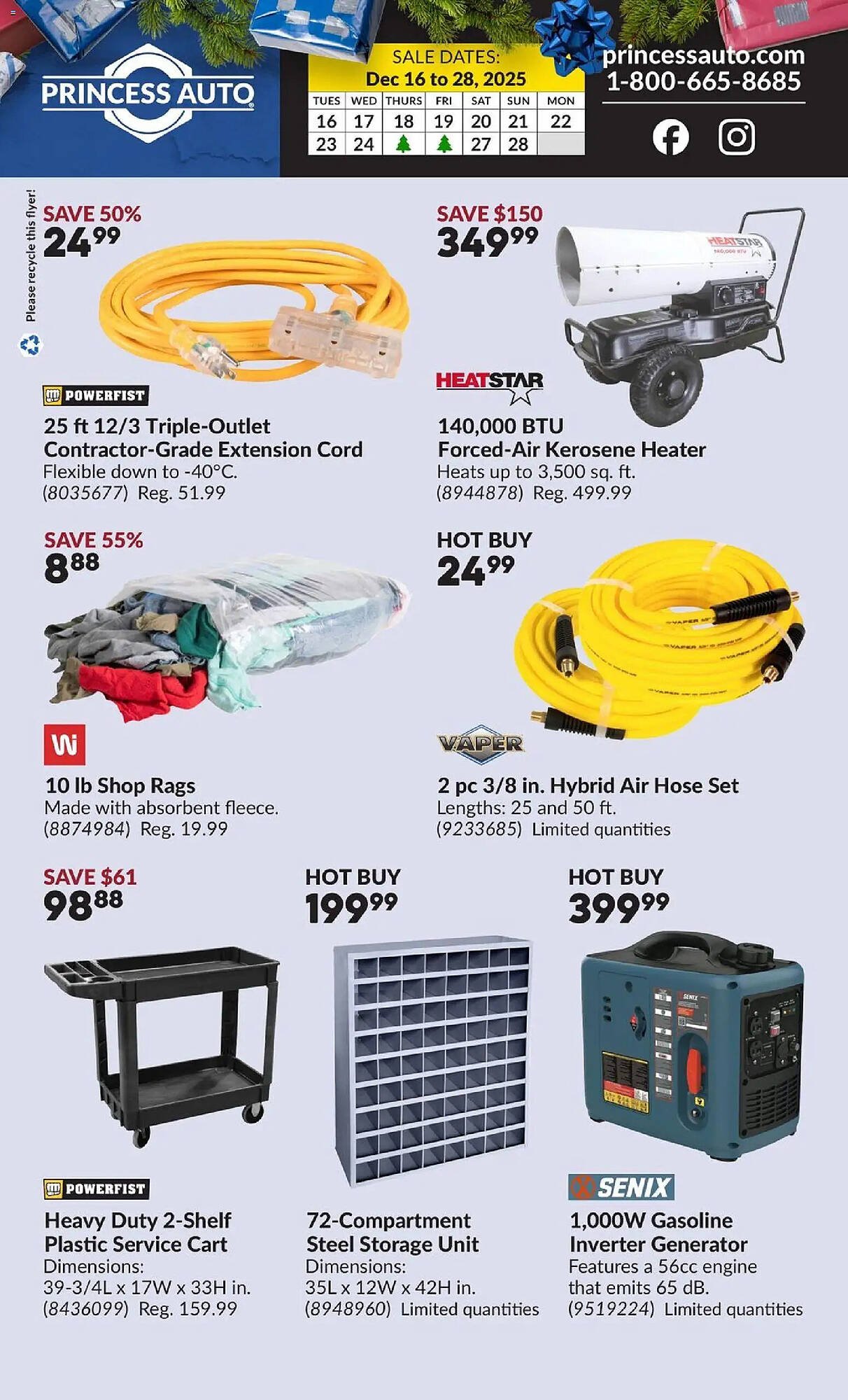 Princess Auto flyer (2025-12-16 - 2025-12-28) | 2