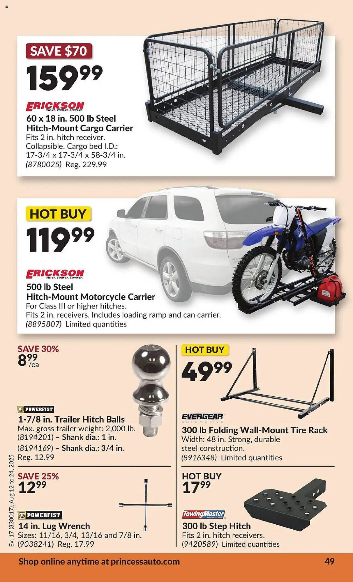 Princess Auto flyer