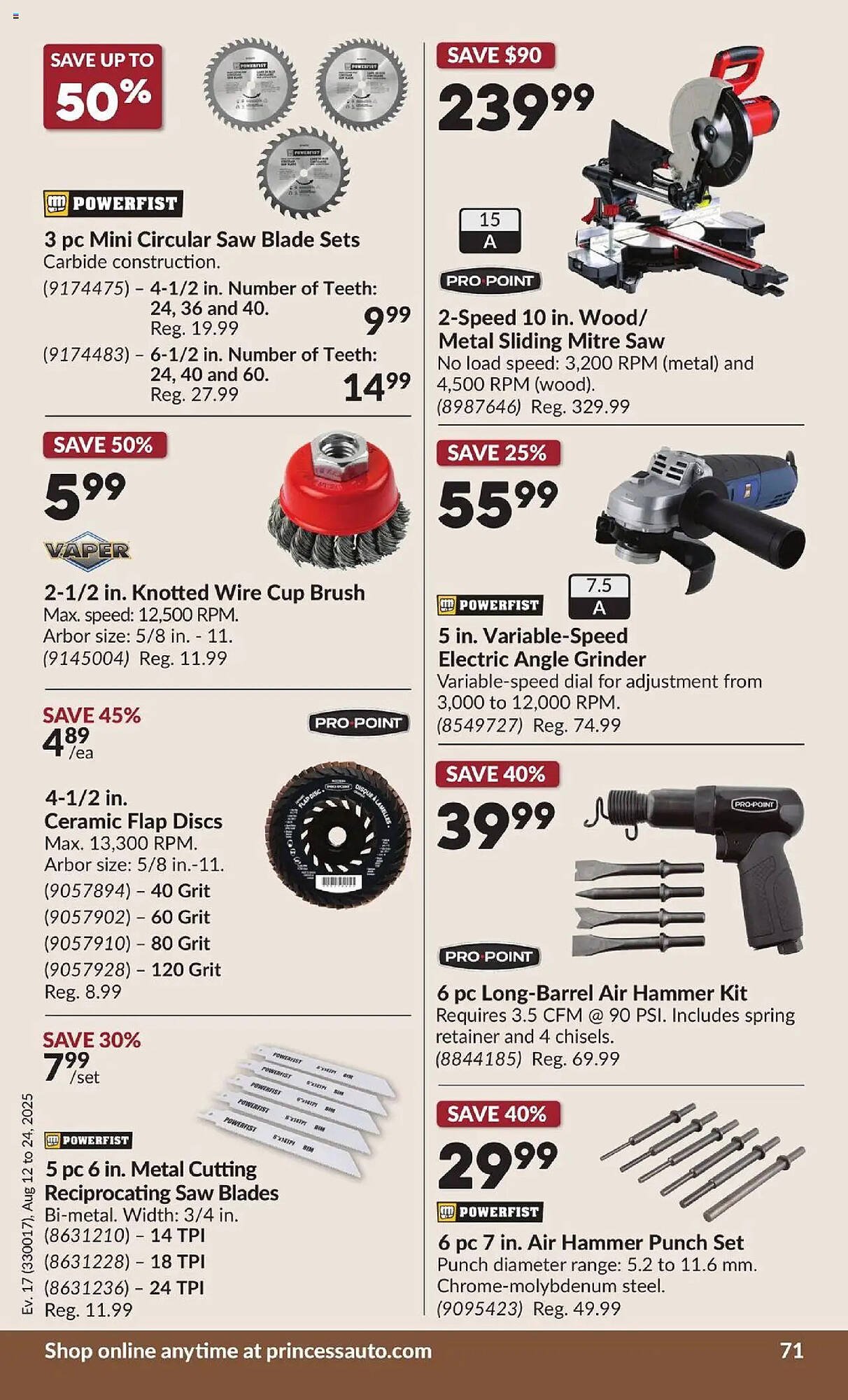 Princess Auto flyer