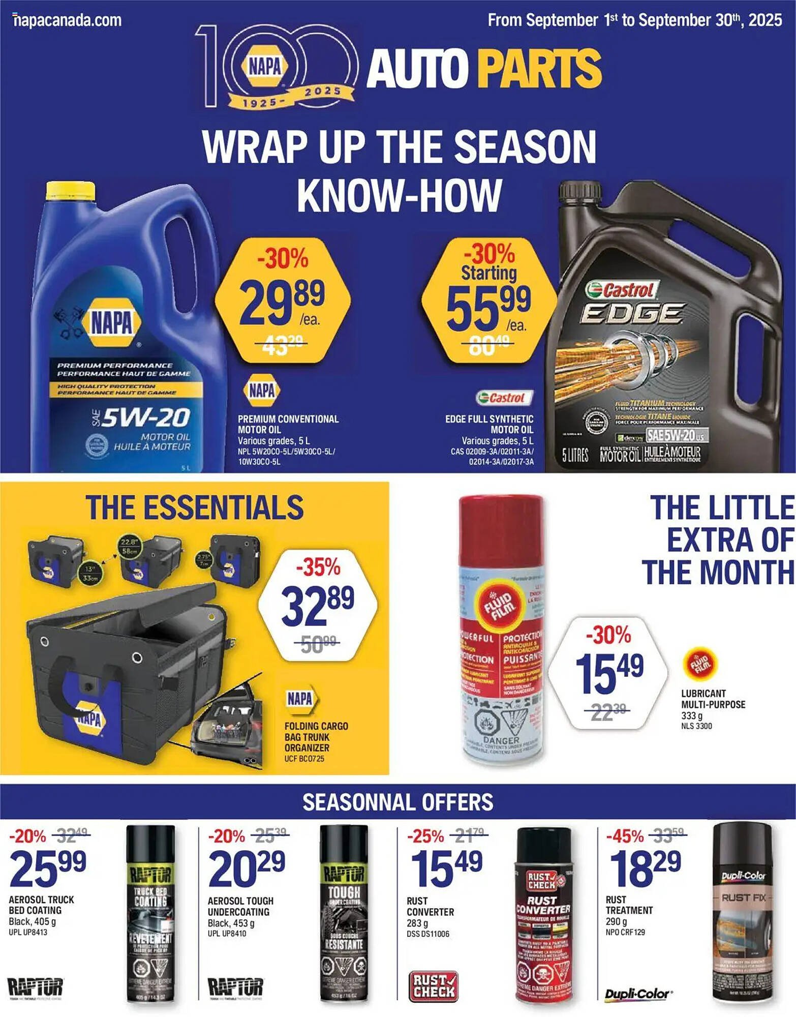 NAPA Auto Parts flyer (2025-09-02 - 2025-09-30) | 1