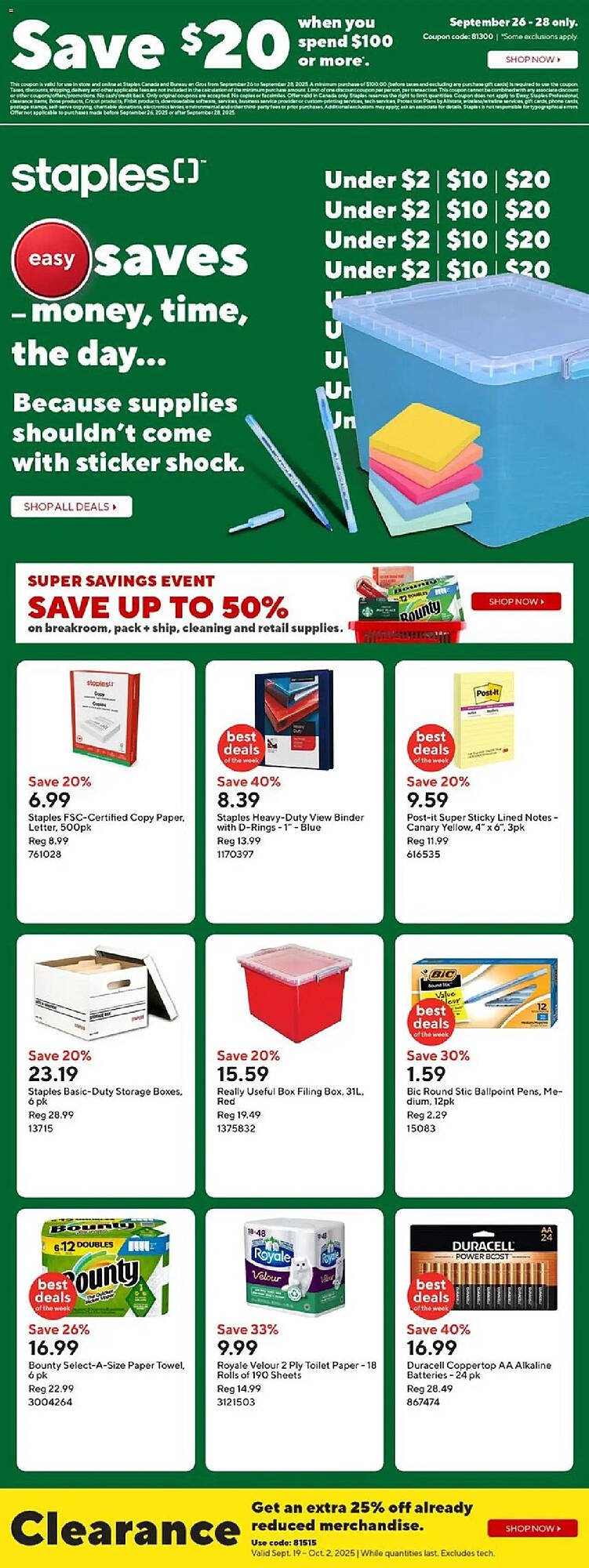 Staples flyer (2025-09-26 - 2025-09-28) | 1