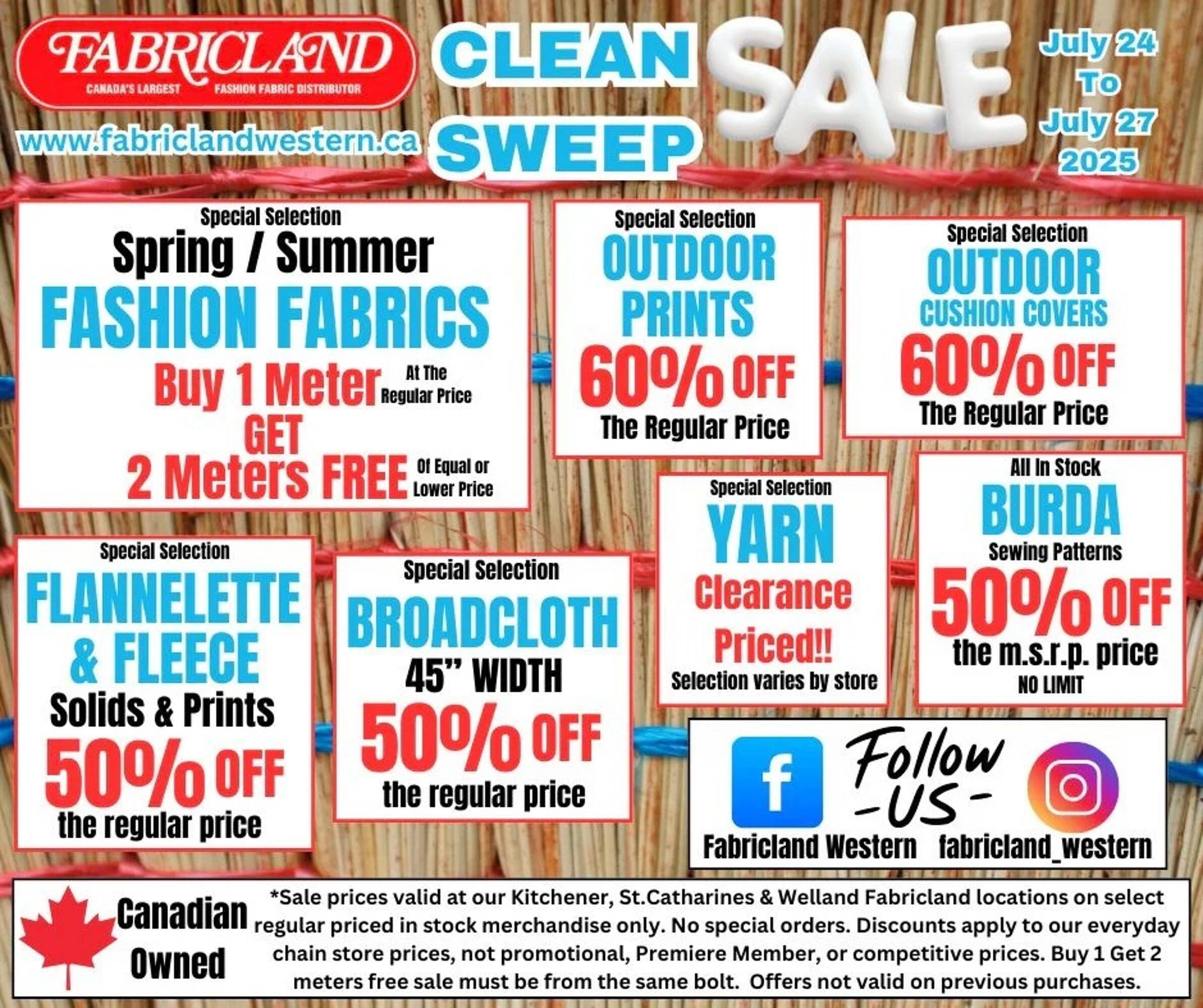 Fabricland flyer (2025-07-21 - 2025-08-24) | 1