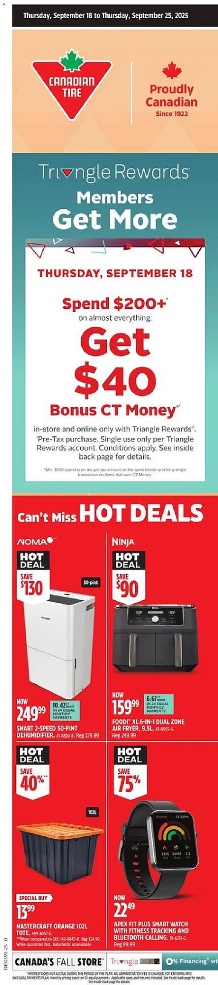 Canadian Tire flyer (2025-09-18 - 2025-09-26) | 1